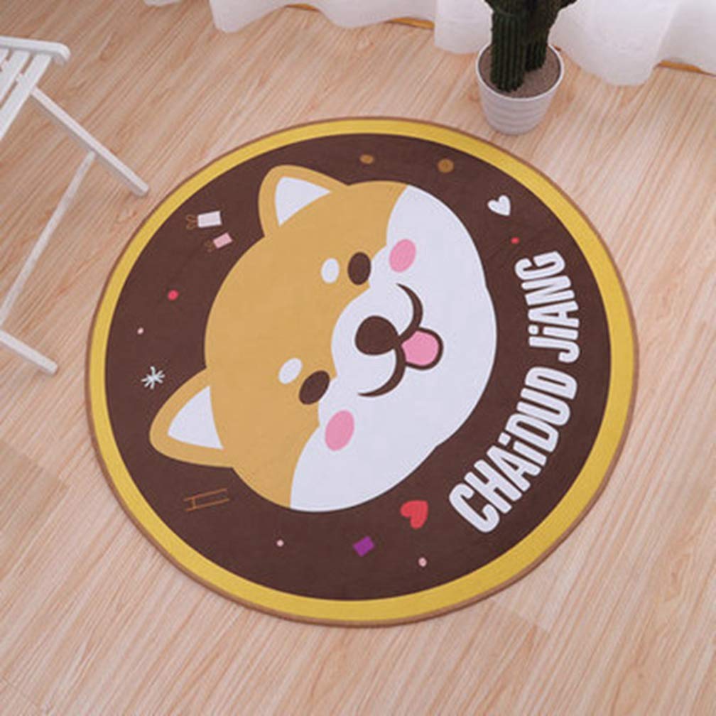 MOXIC Soft Round Area Rug for Kids - Non-Slip Cartoon Dog Design Play Mat, Nursery Rug for Baby Crawling, Living Room & Bedroom Decor, Modern Nordic Style Circle Carpet 4x4 Feet - Perfect for Playrooms, Daycares and Cozy Home Spaces