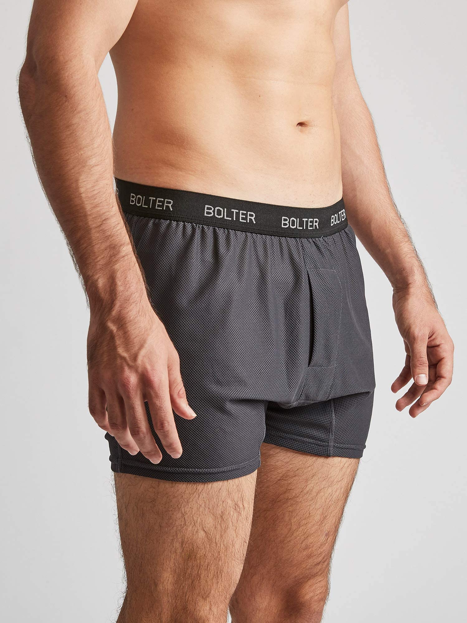 Bolter Men's 4 Pack Performance Boxer Briefs - Moisture Wicking & Breathable Underwear for Workout, Running & Everyday Comfort