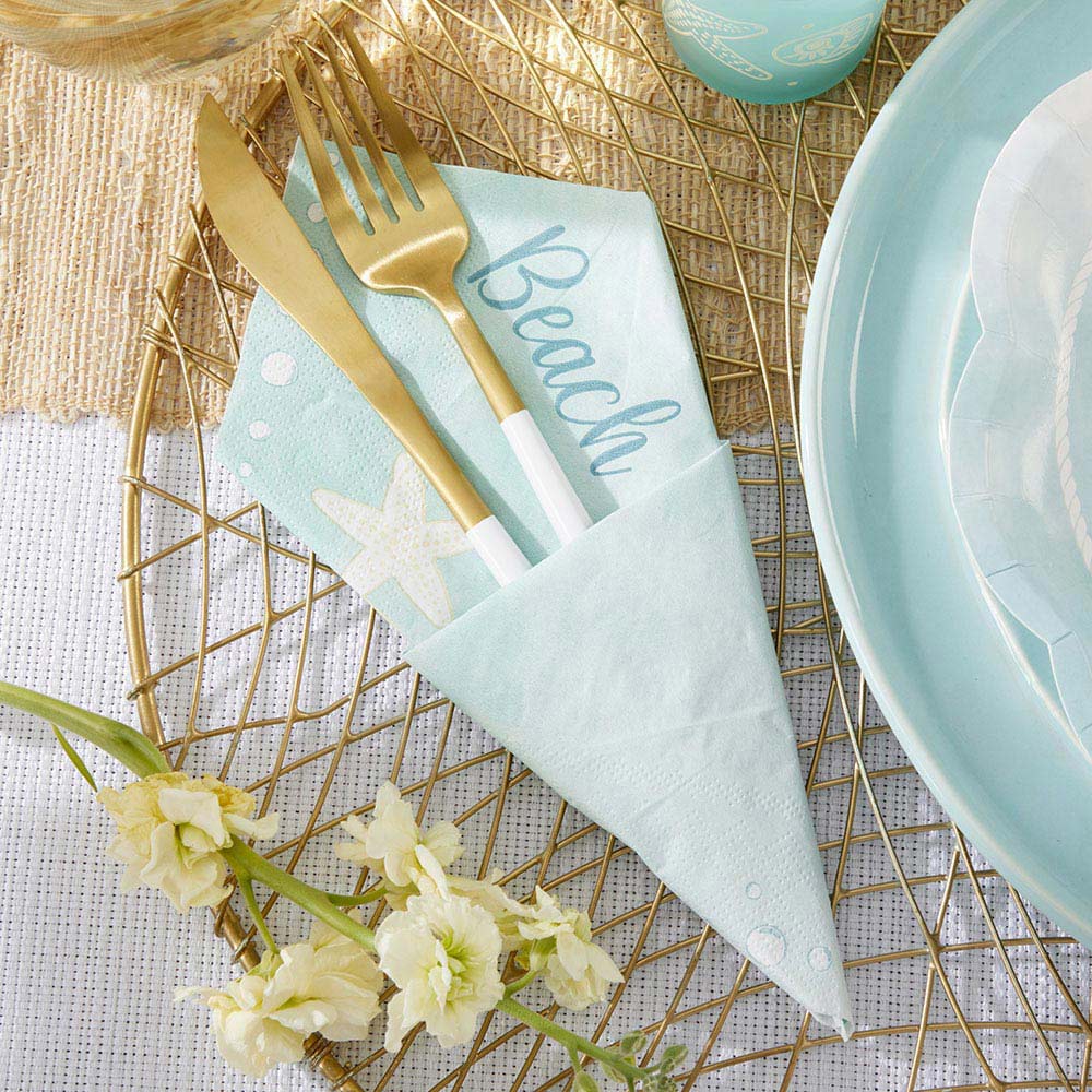 Premium 2-Ply Paper Napkins for Beach Party - Set of 30, Disposable Party Supplies for Summer BBQ, Picnic, and Outdoor Gatherings