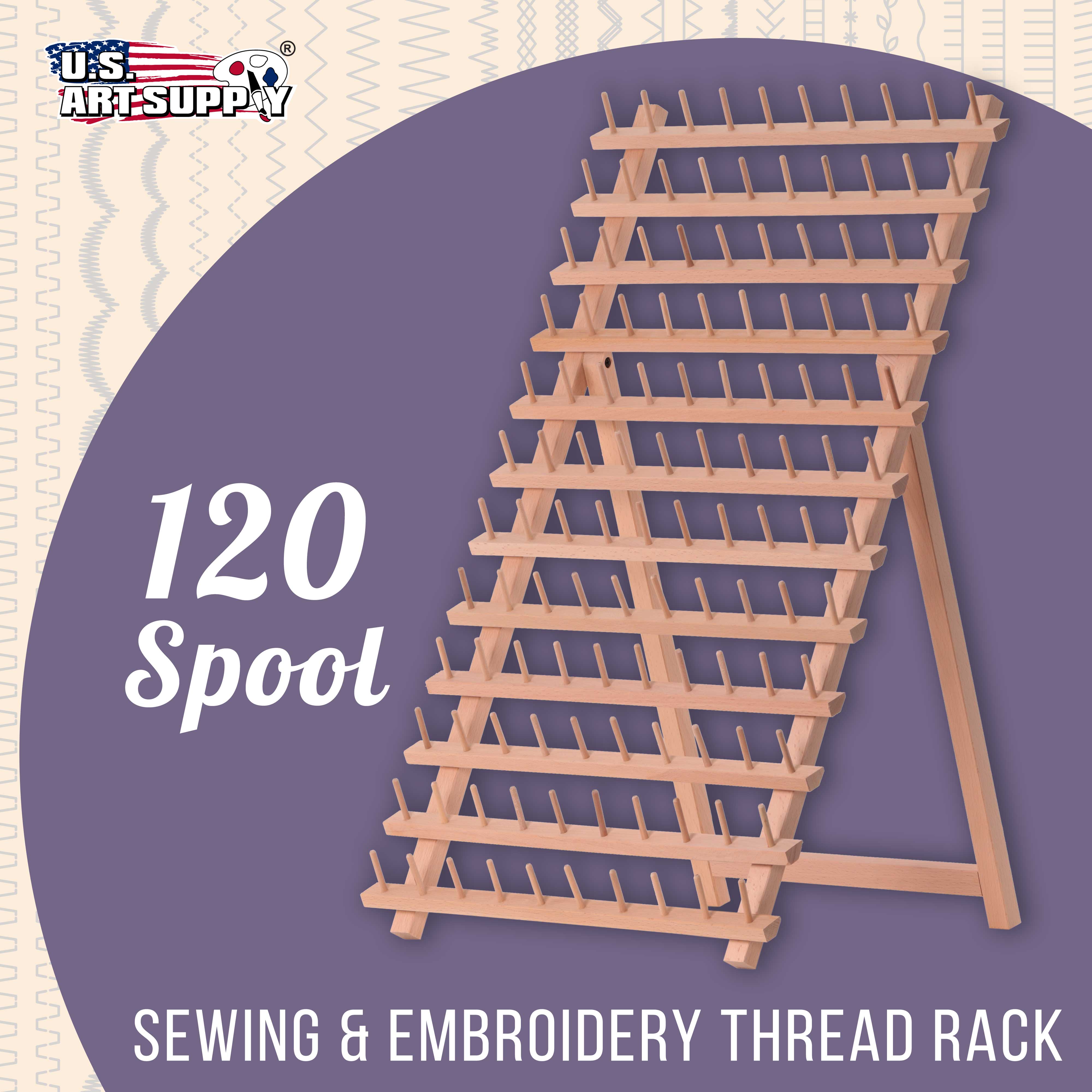 Premium 120 Spool Wooden Thread Holder - Sewing & Embroidery Thread Storage Organizer for Craft Room, Quilting & DIY Projects - Perfect for Knitting, Crochet & Fabric Art Supplies Organization