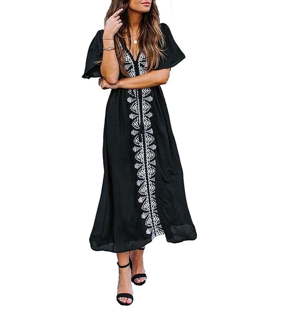 Senan Women's Turkish Kaftan Beach Coverup - Embroidered Bikini Cover Up, Casual Maxi Dress for Summer, Perfect for Beach, Pool, and Resort Vacations
