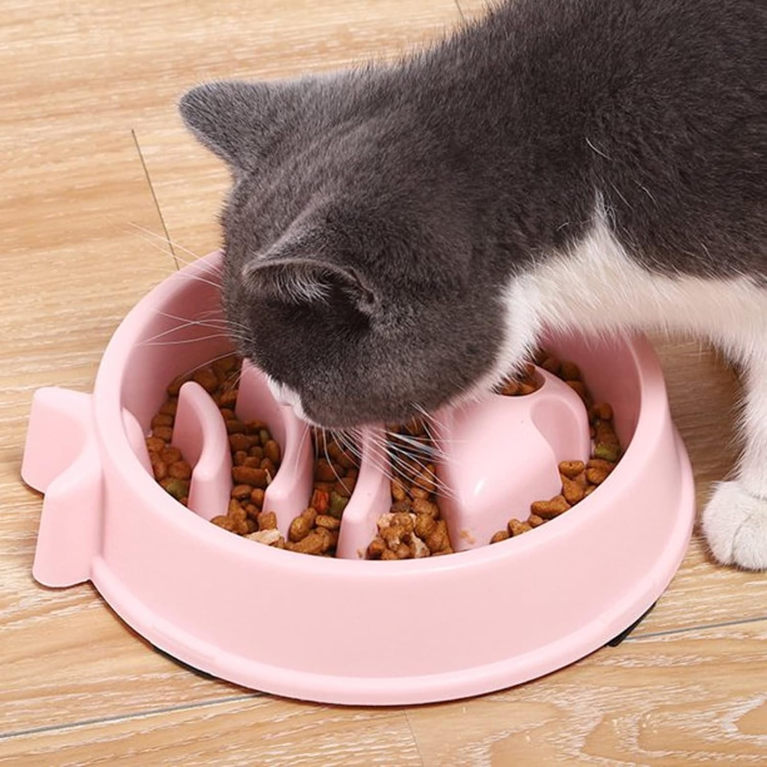 PAWISE Slow Feeder Dog Bowl - Non-Slip Interactive Puzzle Food Bowl for Small & Medium Dogs - Fish Design Prevents Choking & Overeating - Includes Spoon - Blue | Perfect for Fast Eaters, Mealtime Enrichment & Portion Control Training