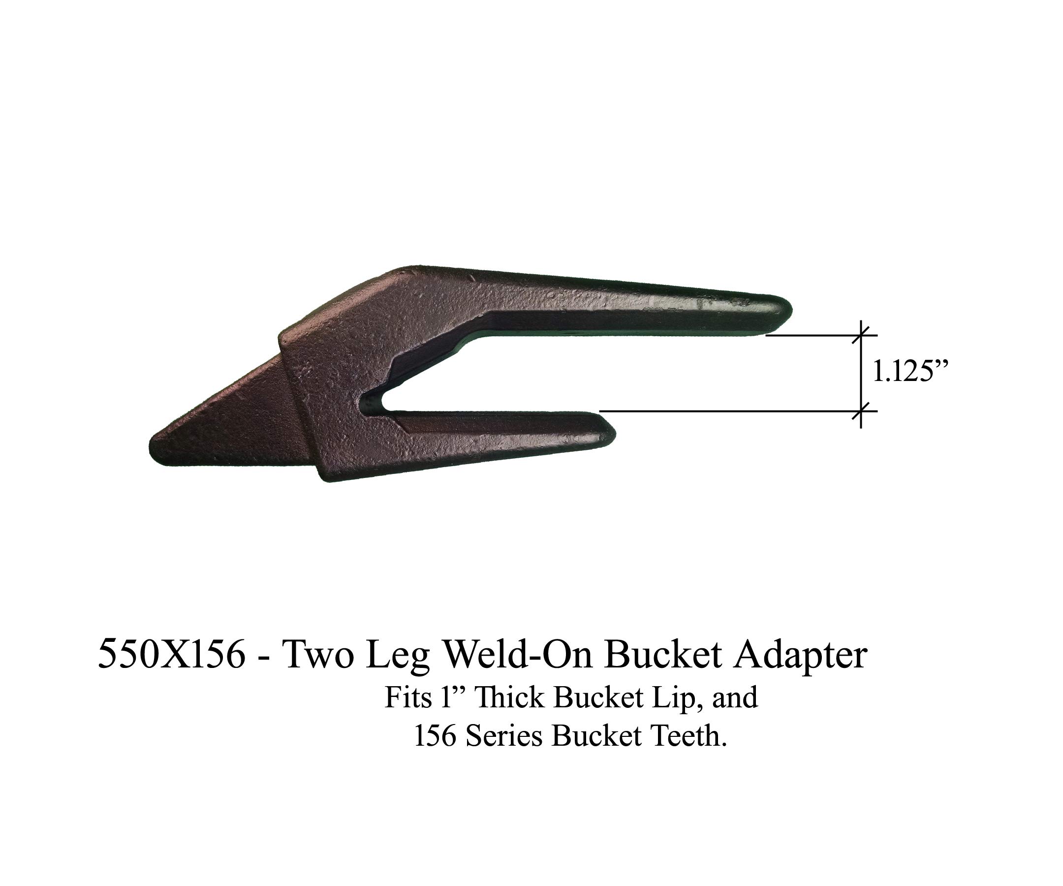 Heavy Duty Excavator Bucket Combo with Weld-on Shanks, Twin Tiger Teeth & Pins - 1