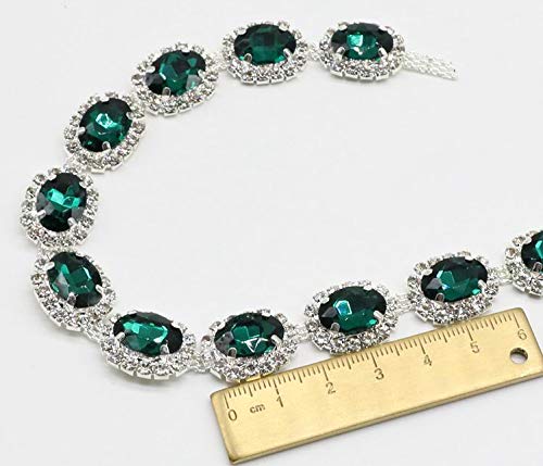 Xuccus 10 Yards DIY Sew-on Rhinestone Trim - Crystal Motif Strass Non Hot Fix Rhinestone Tape Applicator Ribbon with Sparkling Clear Rhinestones for Wedding Dresses, Costumes & DIY Crafts