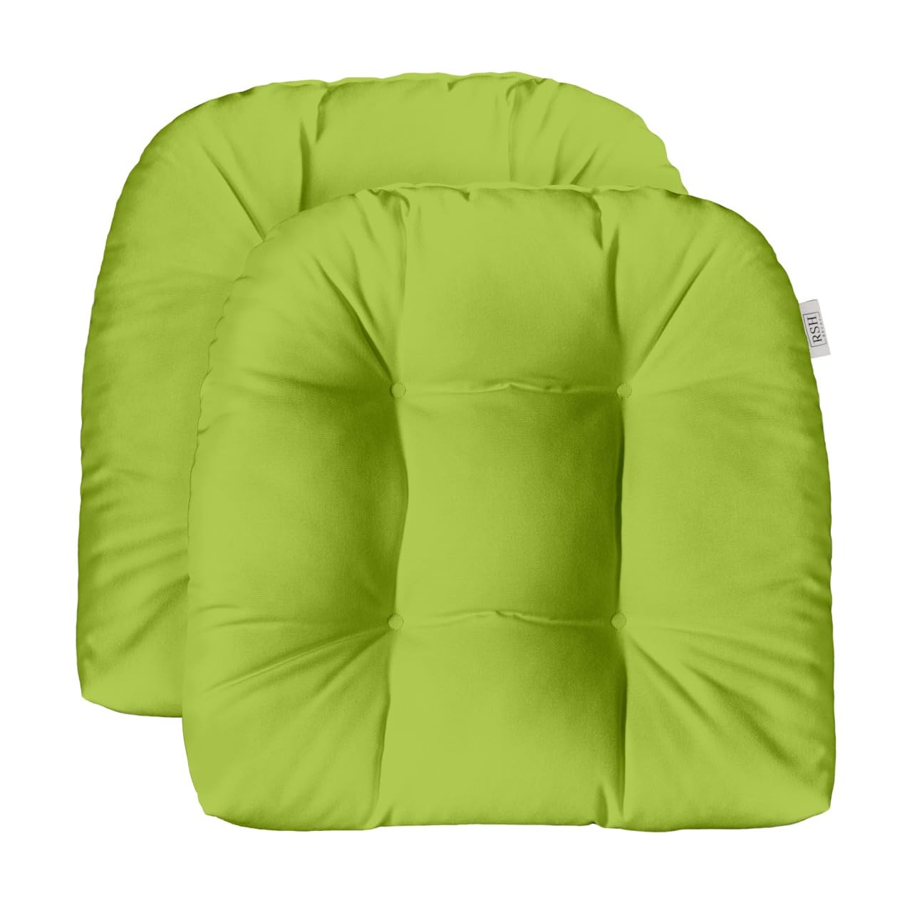 RSH DECOR: Sunbrella Tufted Wicker U-Shape Outdoor Cushions Set of 2 | 19” x 19” | Waterproof & Fade-Resistant Performance Fabric | Patio Furniture Seat Cushions | Canvas Macaw Design | Perfect for Poolside Lounging & Garden Relaxation