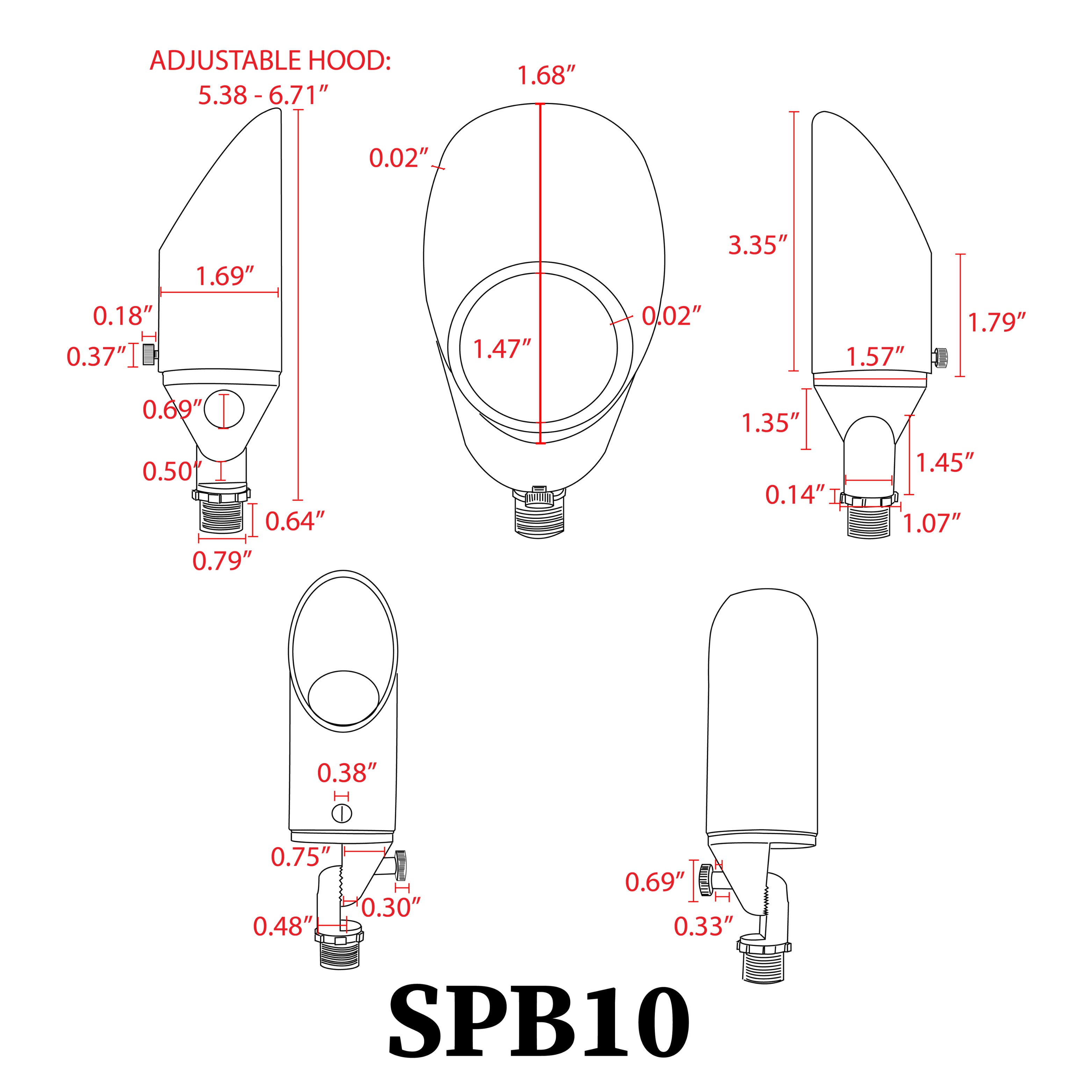 8W 3000K Warm White Integrated LED Brass Spot Light - Low Voltage Small Directional Bullet Light for Home, Garden, and Accent Lighting | SPB10