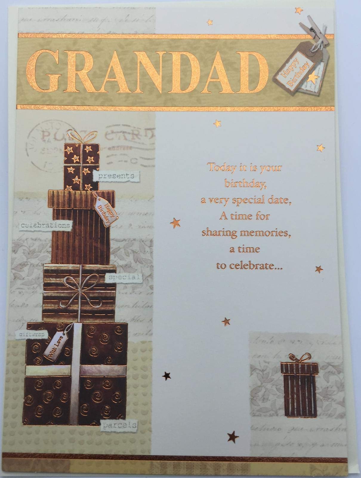 Happy Birthday Grandad Card - Elegant Birthday Greeting Card by Carte Blanche | Perfect for Grandfather's Birthday Celebrations & Special Occasions