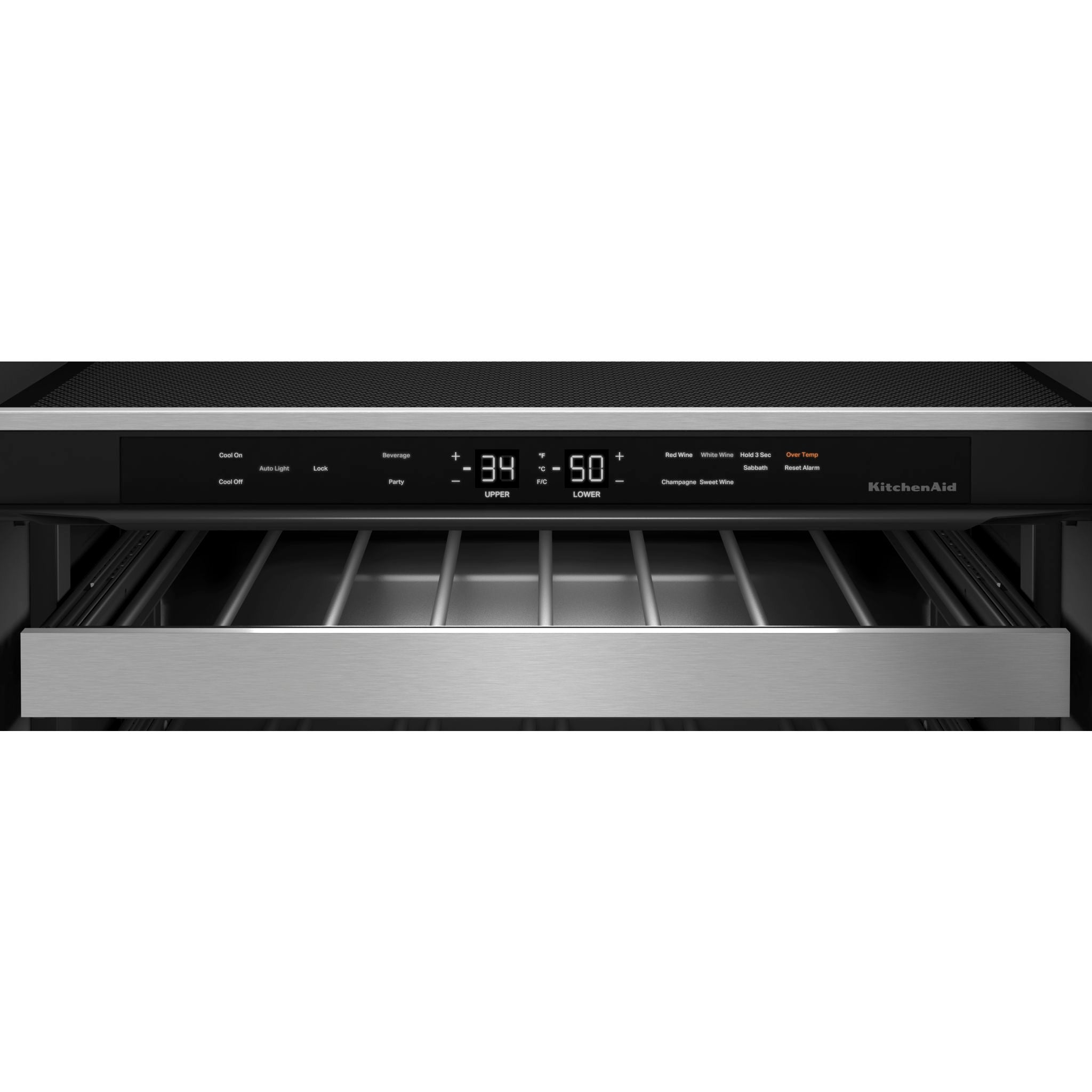 KitchenAid KUBL314KBS 24 Inch Built-In Beverage Cooler - Black Stainless Steel Refrigerator for Wine, Beer & Soda - Perfect for Home Bar, Basement or Outdoor Kitchen