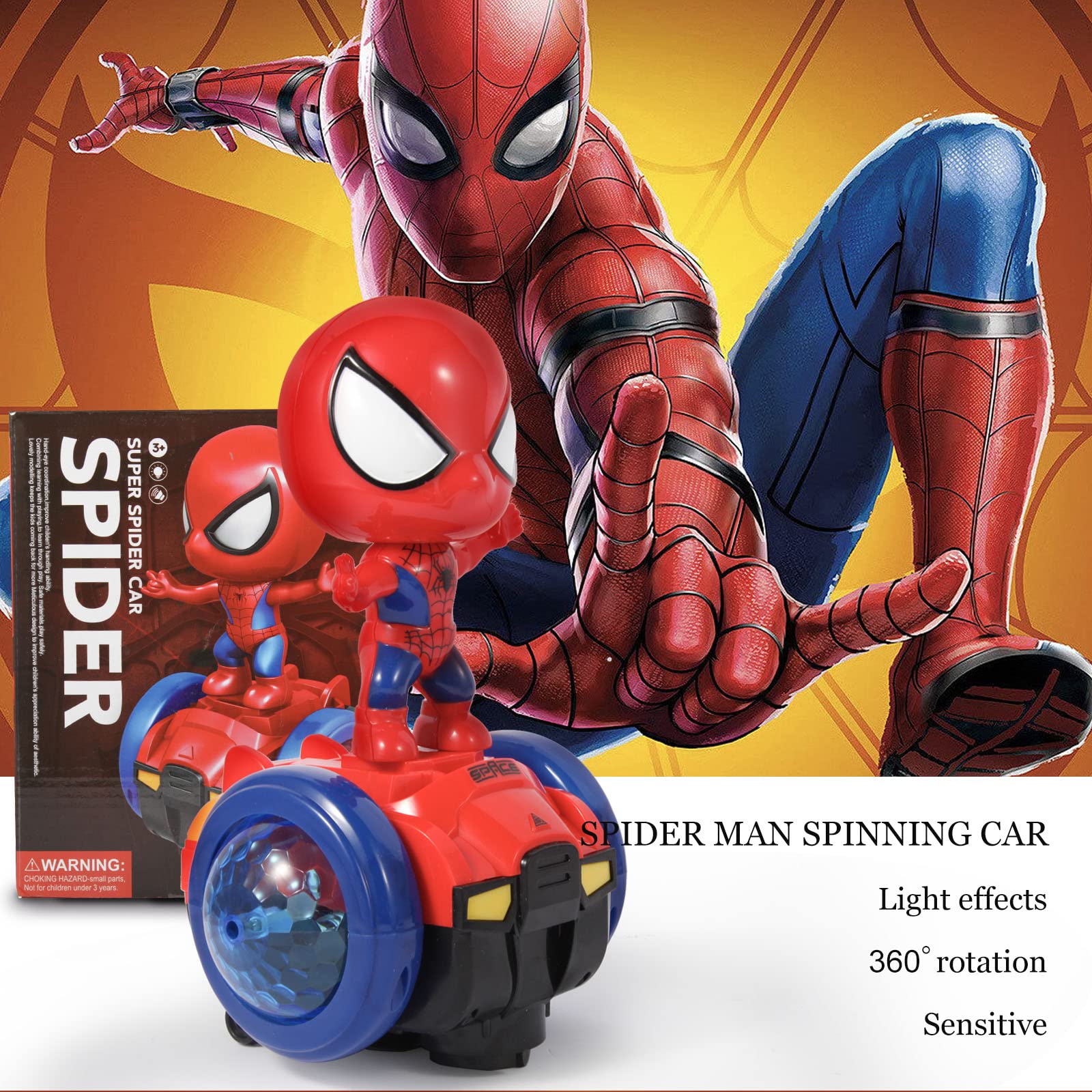 Dancing Spider Toy Robot with Music & Flashing Lights - Interactive Educational STEM Toy for Kids, Boys & Girls (Spiderman Red) | Fun Birthday Gift for Toddlers, Party Favors & Learning Playtime