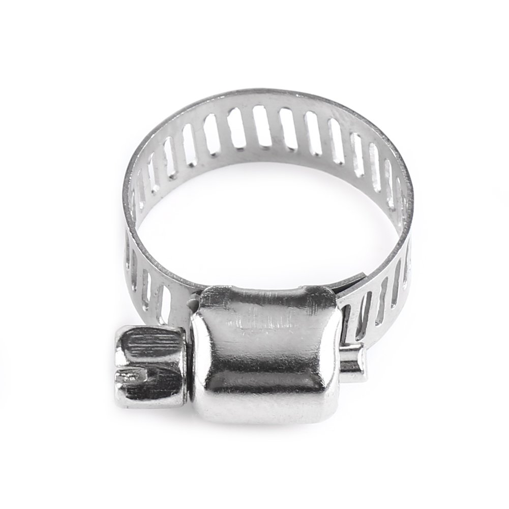Stainless Steel Tube Clip - 3-4mm Easy Install Fastener Screw Hose Clamp (13-19mm) for Plumbing, Automotive & HVAC Maintenance | Durable Silver Metal Clamps for Pipes, Hoses & Tubing Connections