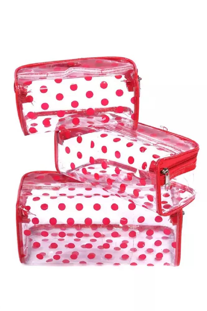 2-Piece Vanity Box Set with Makeup Kit & Jewelry Pouch - Travel Organizer (Yellow, Red) for Home & Travel