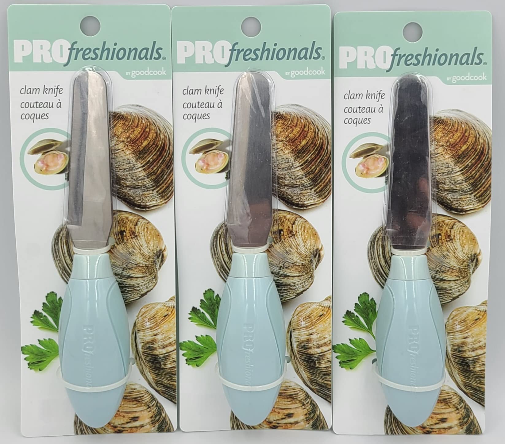 Professional Grade 3-Pack Restaurant Clam Knives - Heavy Duty Shellfish Shucking Tools for Seafood Restaurants, Home Chefs & Beachside Clamming