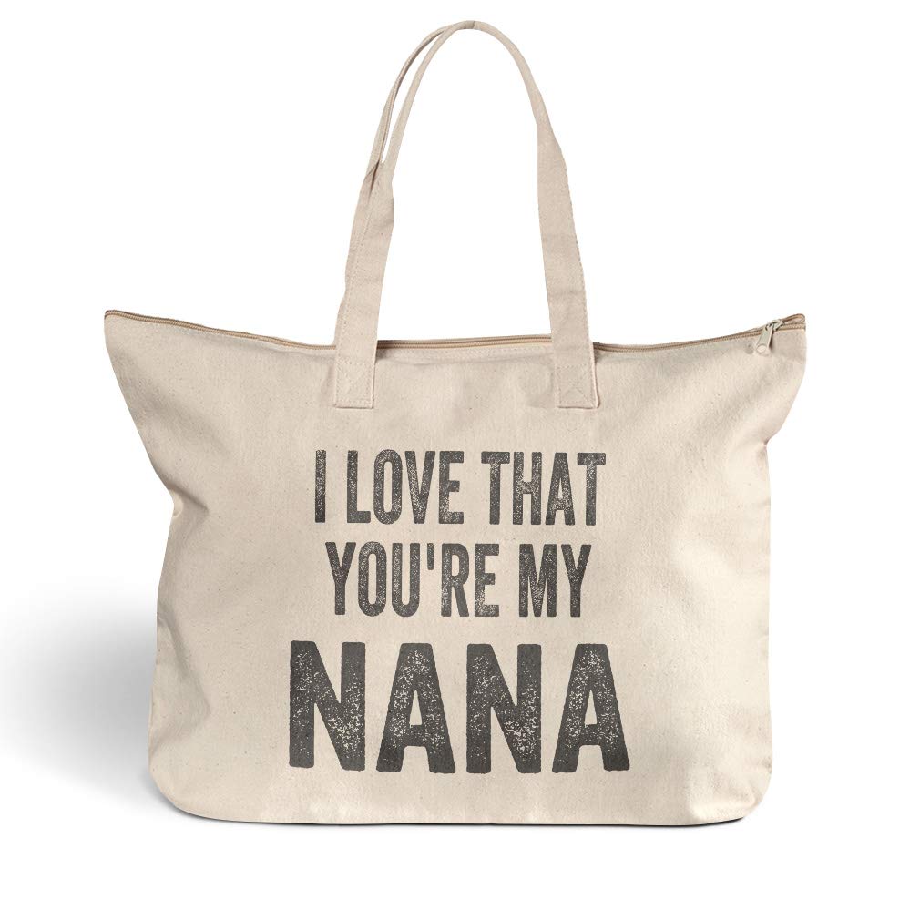 Stylish Canvas Beach Tote Bag - Perfect Gift for Nana & Grandparents - Durable Shopping Tote for Beach, Travel & Groceries