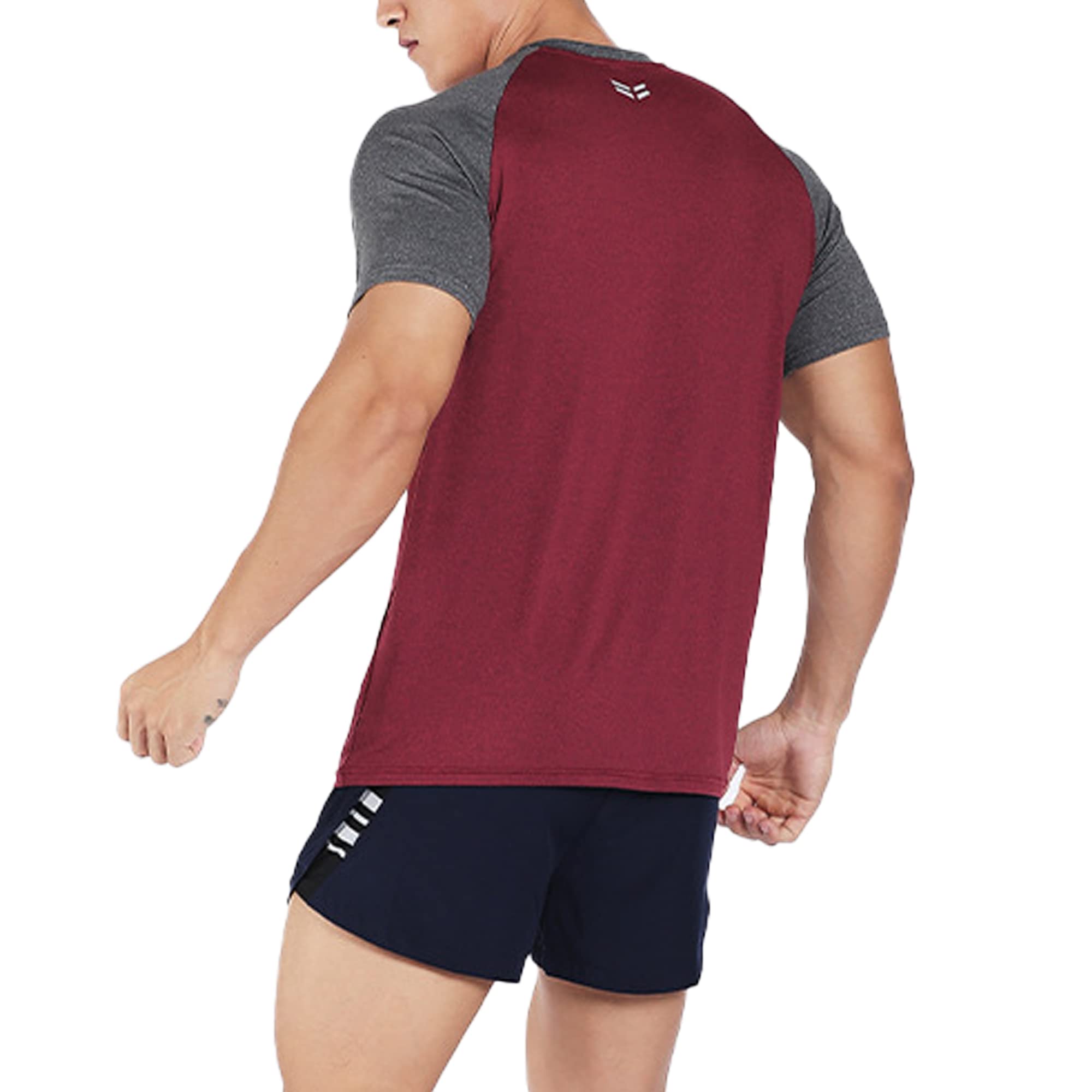 Men's Workout Shirts - Moisture Wicking Short Sleeve Slim Fit Crew Neck T-Shirts for Gym, Running & Active Wear