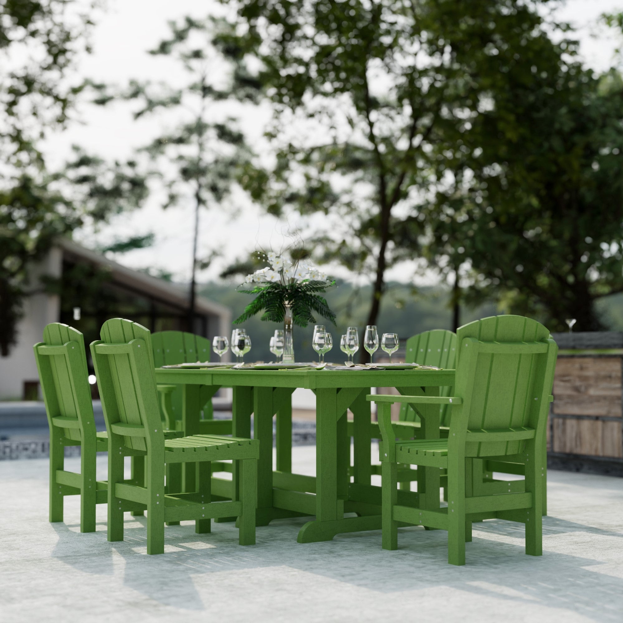 Heritage 7-Piece 44x72 Inch Dining Table Set with Chairs - Perfect for Family Gatherings, Dinner Parties & Outdoor Entertaining