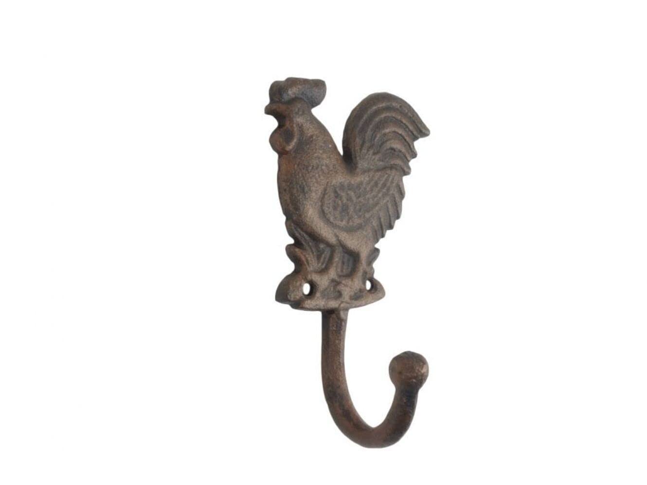 Handmade Nautical Wall Hook - Rustic Copper & Cast Iron Rooster Design - 7 Inch Coastal Decor for Keys, Hats & Towels - Perfect for Beach House, Farmhouse & Coastal Themed Rooms