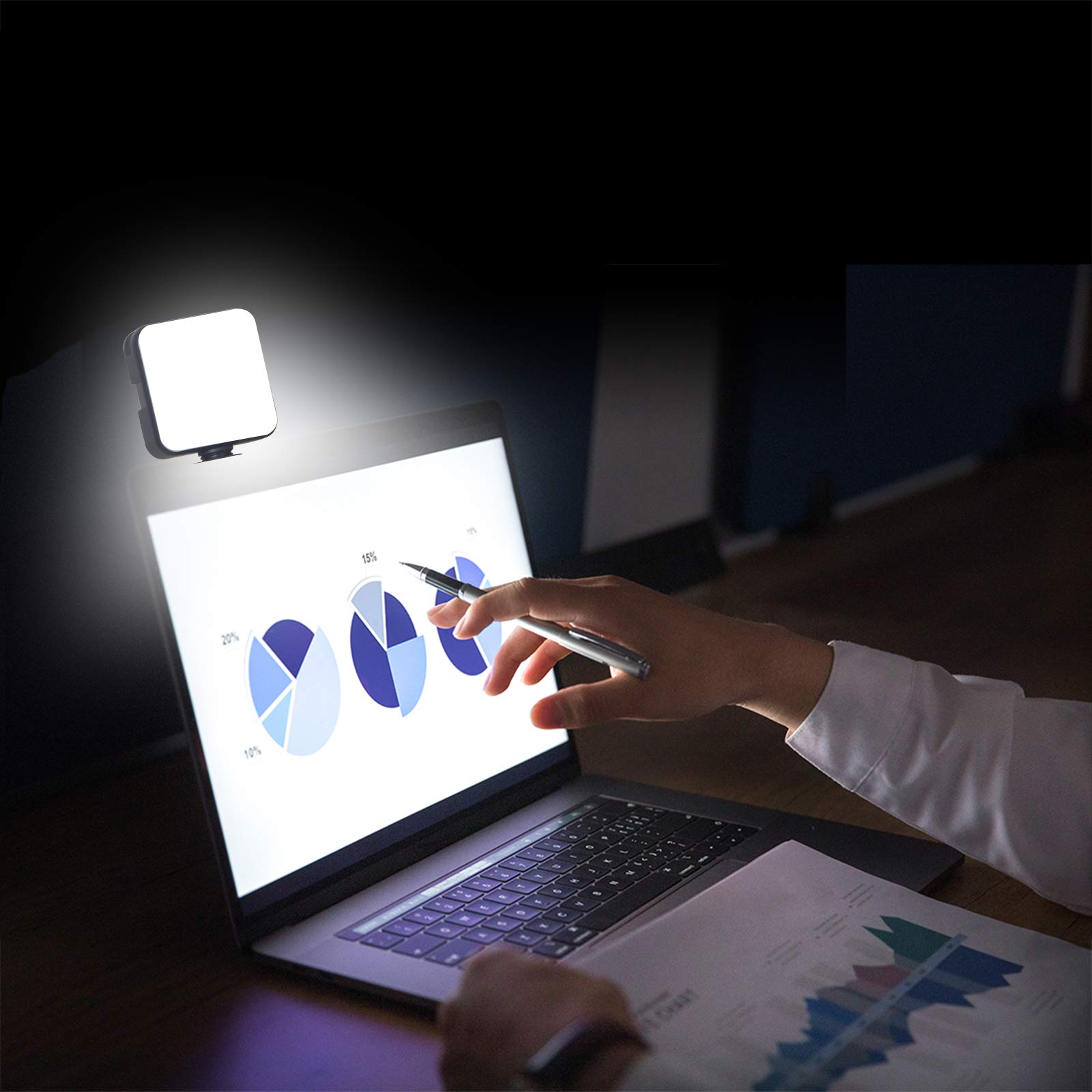 Professional LED Video Conference Lighting Kit - Adjustable Zoom Meeting Light for Laptop, Computer & MacBook - Perfect for Remote Work, Live Streaming & Online Classes (Clip-on Desk Light)