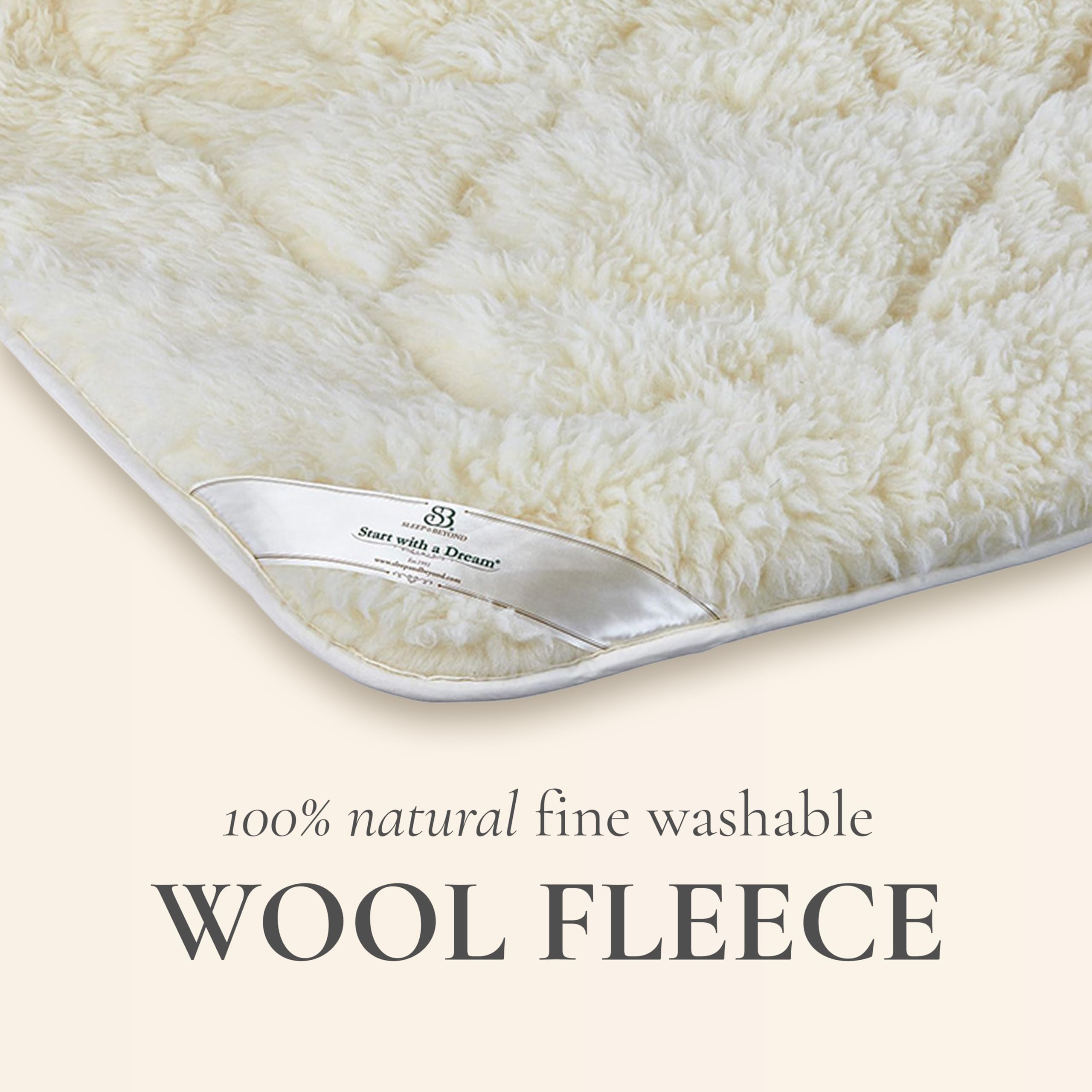Sleep & Beyond myDual Pad Natural Reversible Wool Mattress Pad - Year-Round Comfort with Warm Cotton/Wool Quilt - Pressure Relief & Durable - Crib Size 28x52 Inches - Perfect for Baby's Nursery & Toddler Beds
