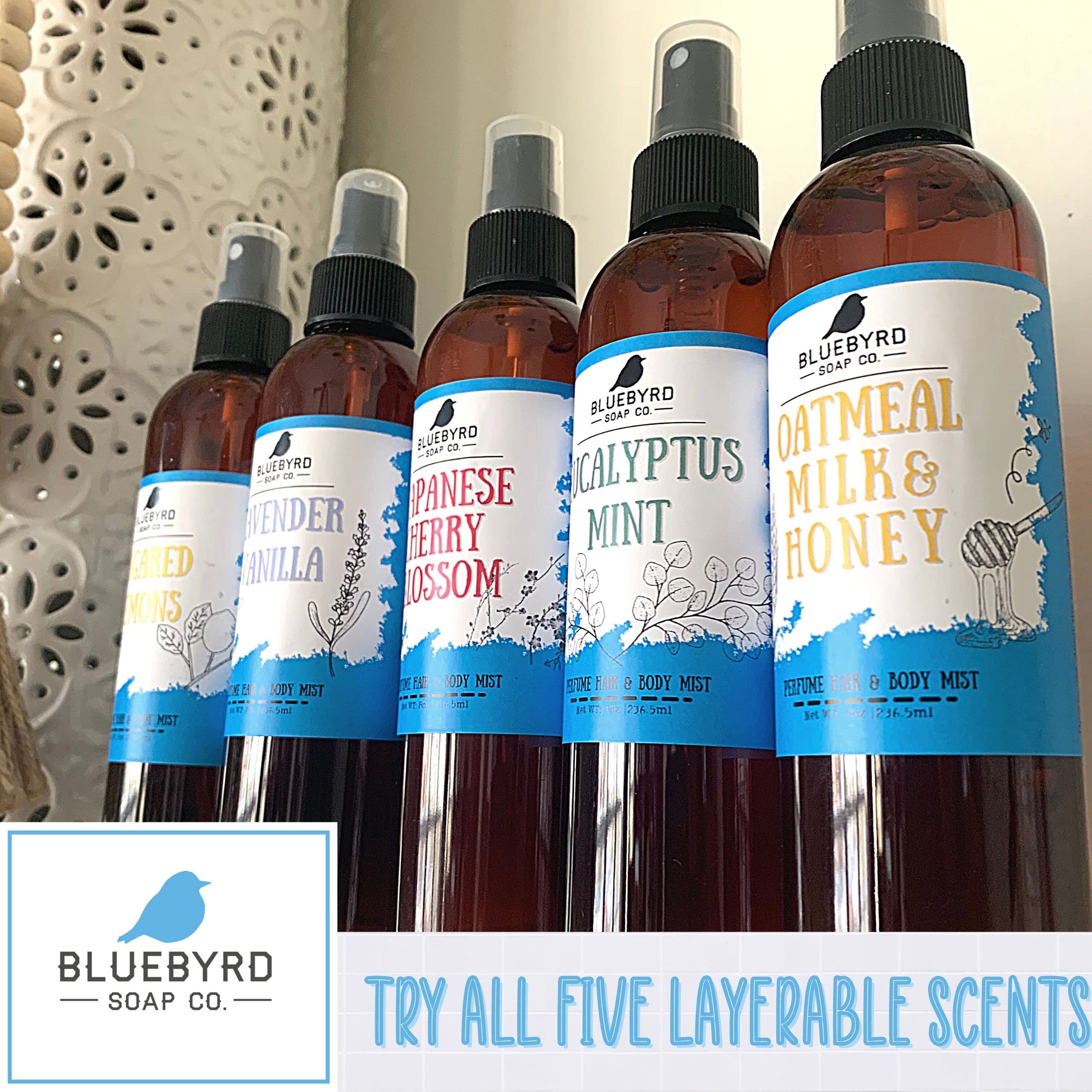 Bluebyrd Oatmeal Milk Honey Body & Hair Fragrance Mist - Alcohol-Free Vegan Perfume with Sweet Warm Vanilla Notes | Cruelty-Free Weightless Hair & Body Spray for Daily Moisturizing & Aromatherapy | Perfect for Work, Date Night & Self-Care Relaxation