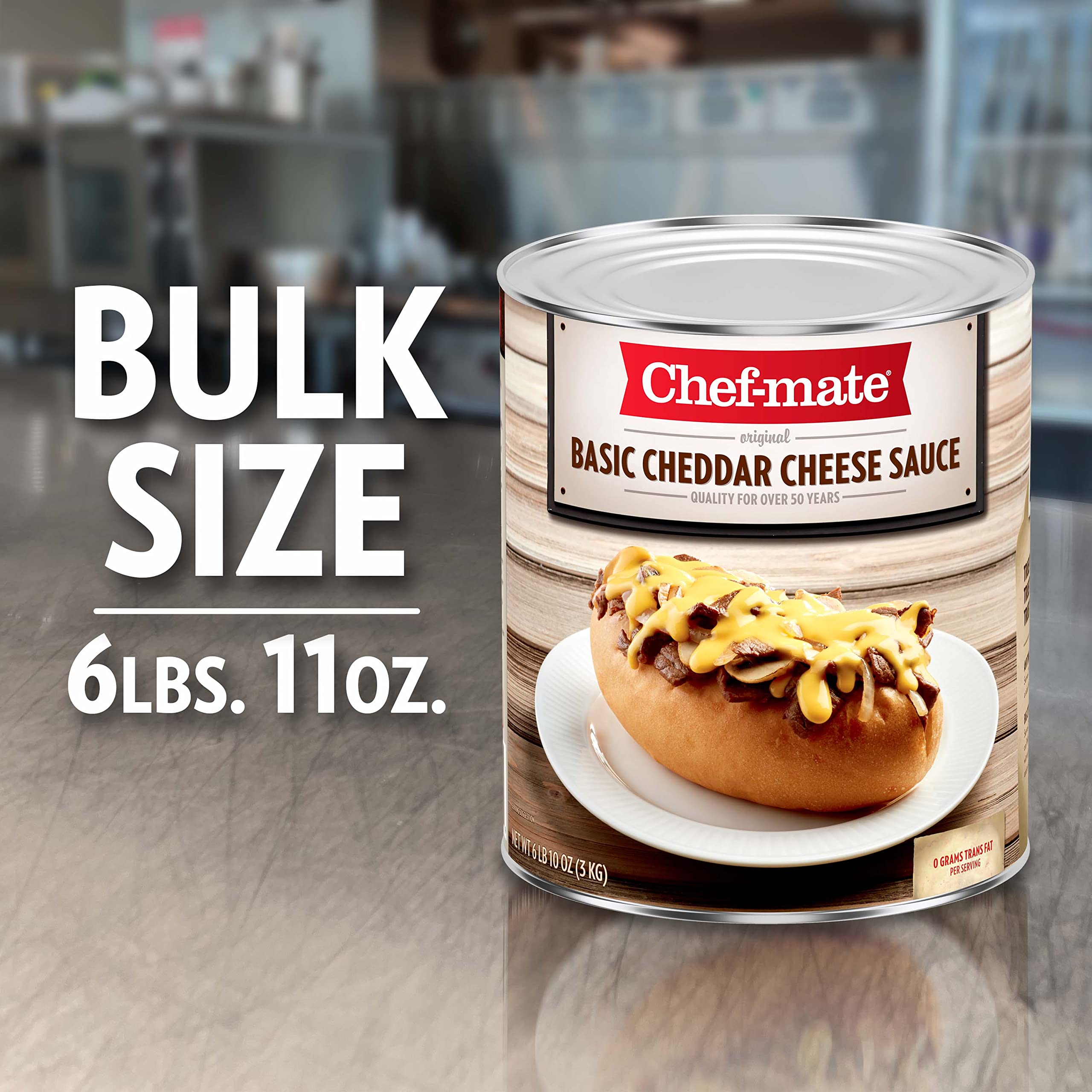 Chef-mate Basic Cheddar Cheese Sauce - 6 lb 10 oz (#10 Can Bulk) | Premium Canned Cheese for Mac and Cheese, Nachos & Cooking | Restaurant-Quality Bulk Cheese Sauce for Easy Meal Prep