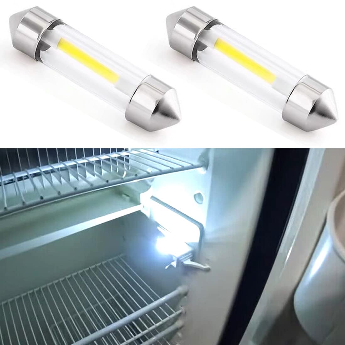 RV Refrigerator LED Light Bulb - 12V DC Replacement Bulb for Camper, Trailer & Motorhome Fridge - Energy Efficient Upgrade (2 Pack) - Perfect for Interior Lighting in RVs, Campers and Travel Trailers