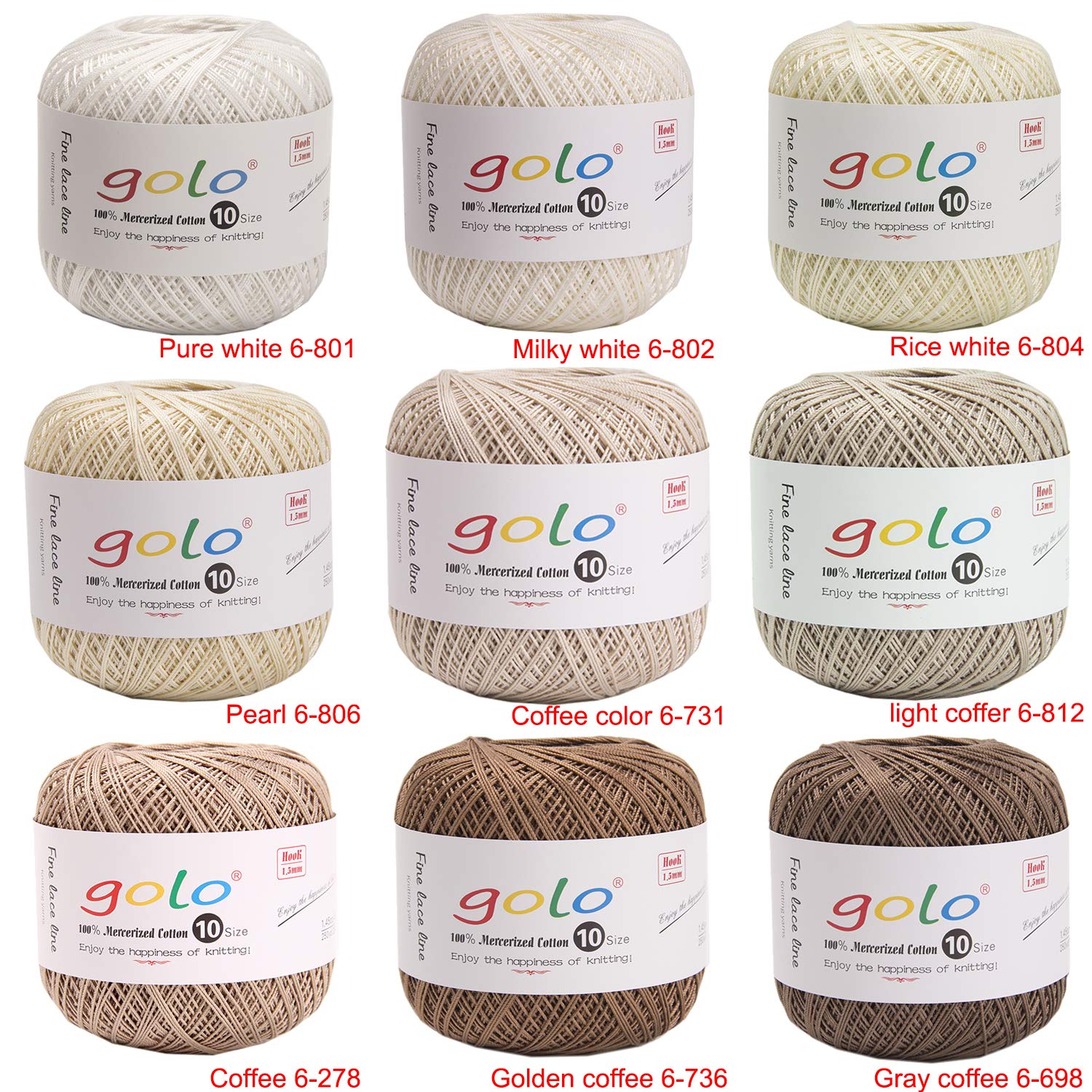 Golo Size 10 Crochet Cotton Yarn - Premium Tatting Lace Thread for Doilies, Table Runners & Handmade Jewelry | Ideal for Crocheting, Knitting & Craft Projects