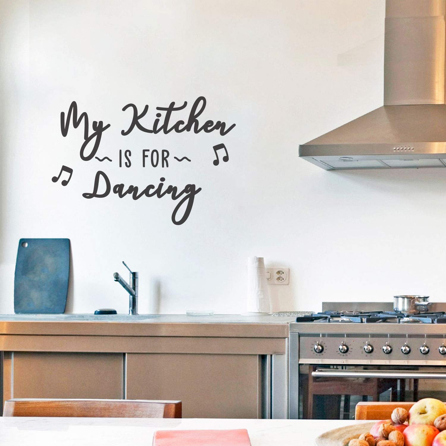 Funny Kitchen Wall Decal - 'My Kitchen is for Dancing' Vinyl Art - 21