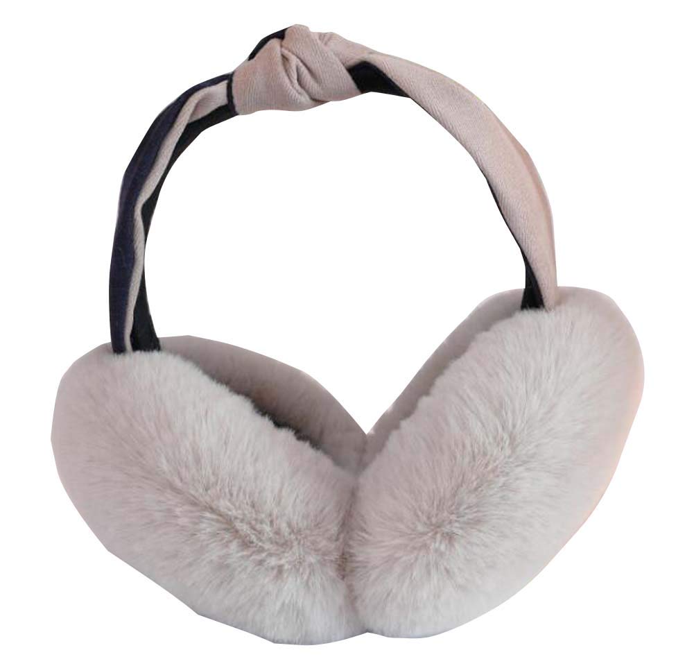 Plush Winter Earmuffs for Women - Warm Foldable Headphones for Cold Weather