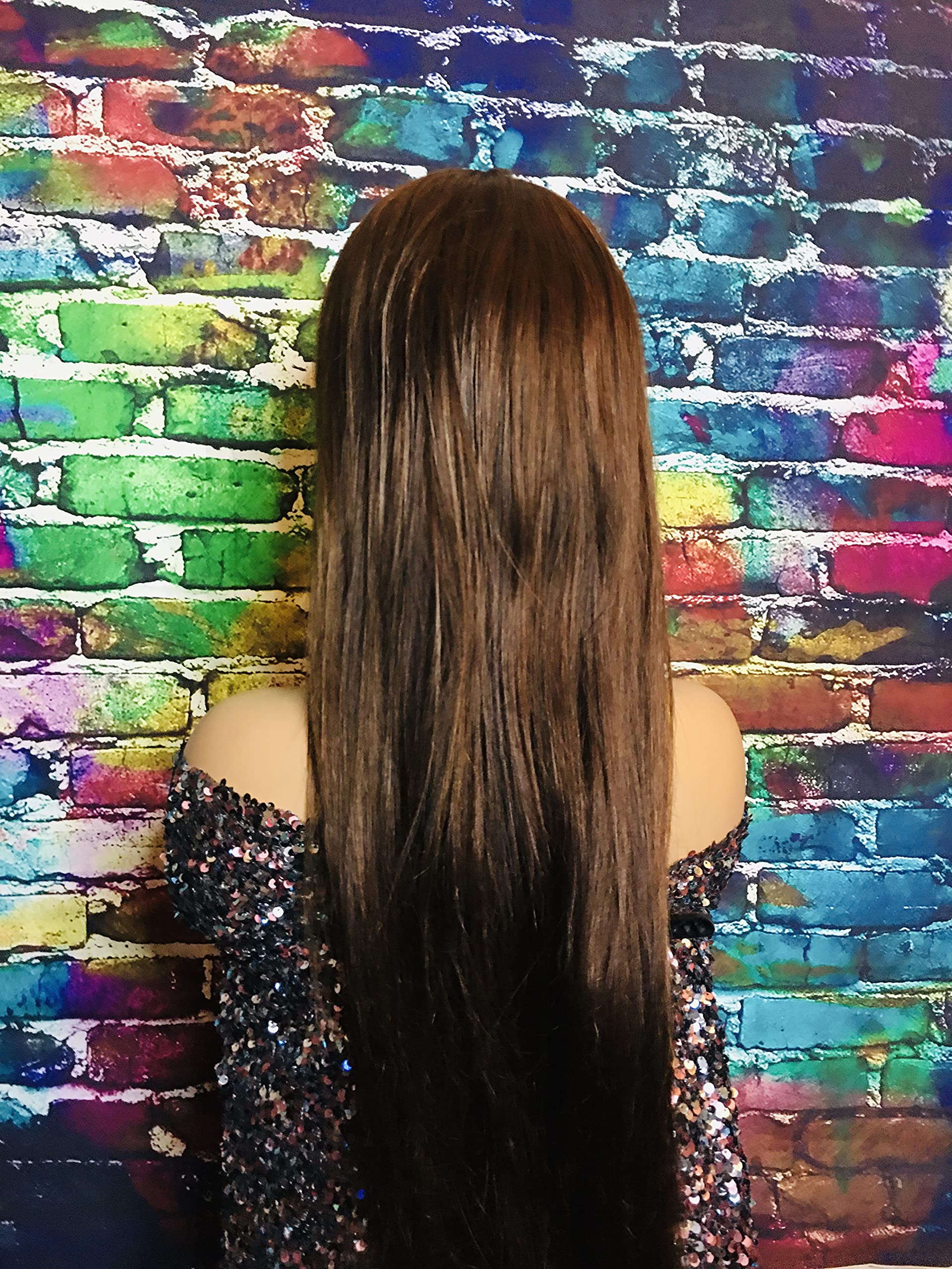 2Chique Boutique 4x4 Transparent Lace Human Hair Wig - Silky Straight 28 Inches in Chestnut Brown (#4) | Natural Look for Daily Wear, Cosplay & Special Occasions