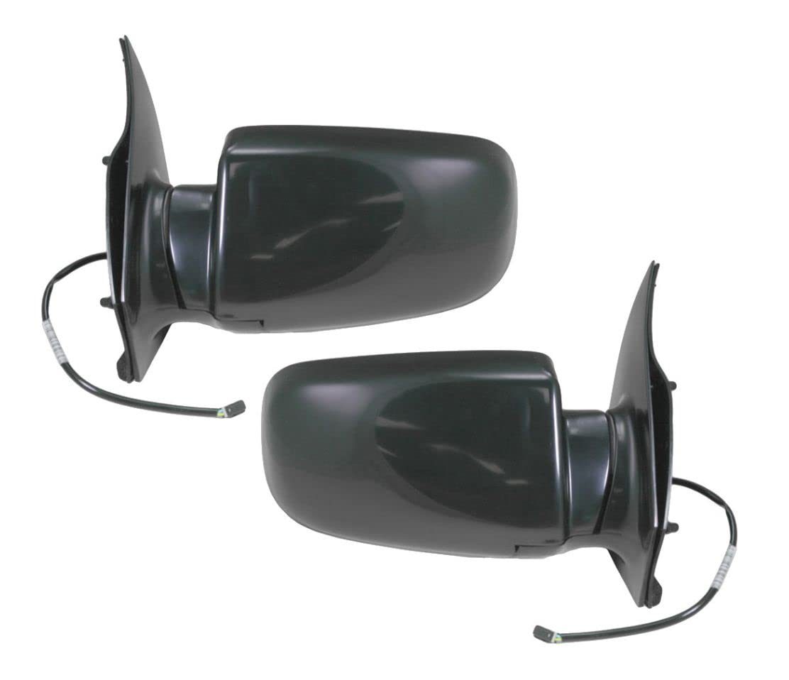 Power Side View Mirrors Pair - Black Paintable Replacement for 1988-1998 Chevy Safari | Durable Exterior Mirrors for Improved Visibility & Safety | Perfect for Off-Roading, Towing & Daily Driving