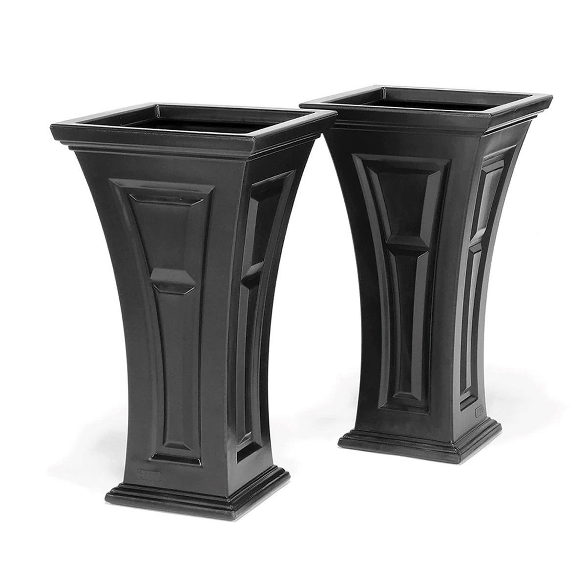 FCMP Outdoor Heritage Planter 2 Pack - Durable Resin Garden Planters for Patio, Deck & Balcony - Perfect for Flowers, Herbs & Small Plants - Indoor/Outdoor Decor