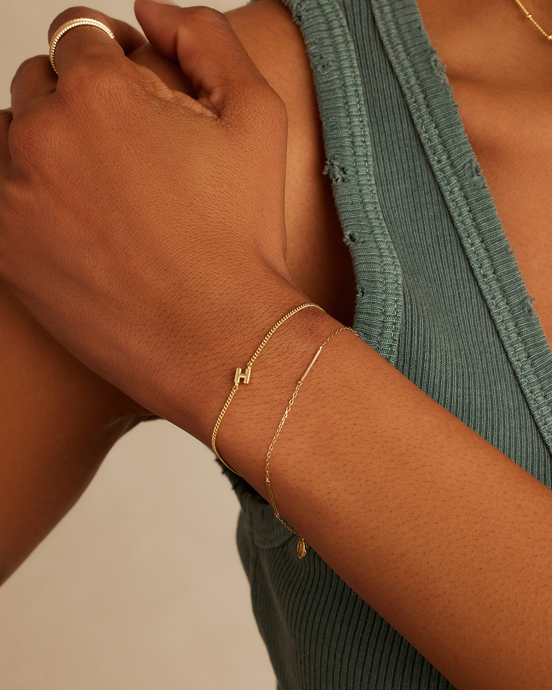 Wilder Mini Alphabet Bracelet - Personalized Initial Letter Bracelet for Women & Girls - Trendy Stackable Jewelry for Everyday Wear & Gifts