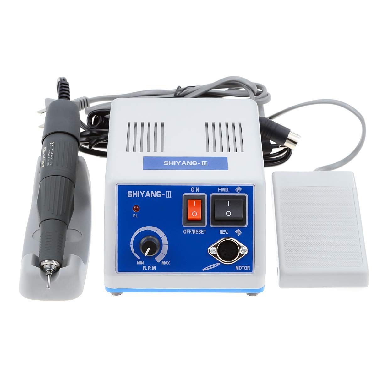 SHIYANG-III 110V Foot Pedal Control Micro Motor Drill Machine for Marathon Use - Perfect for Jewelry Making, Watch Repair & Precision Drilling