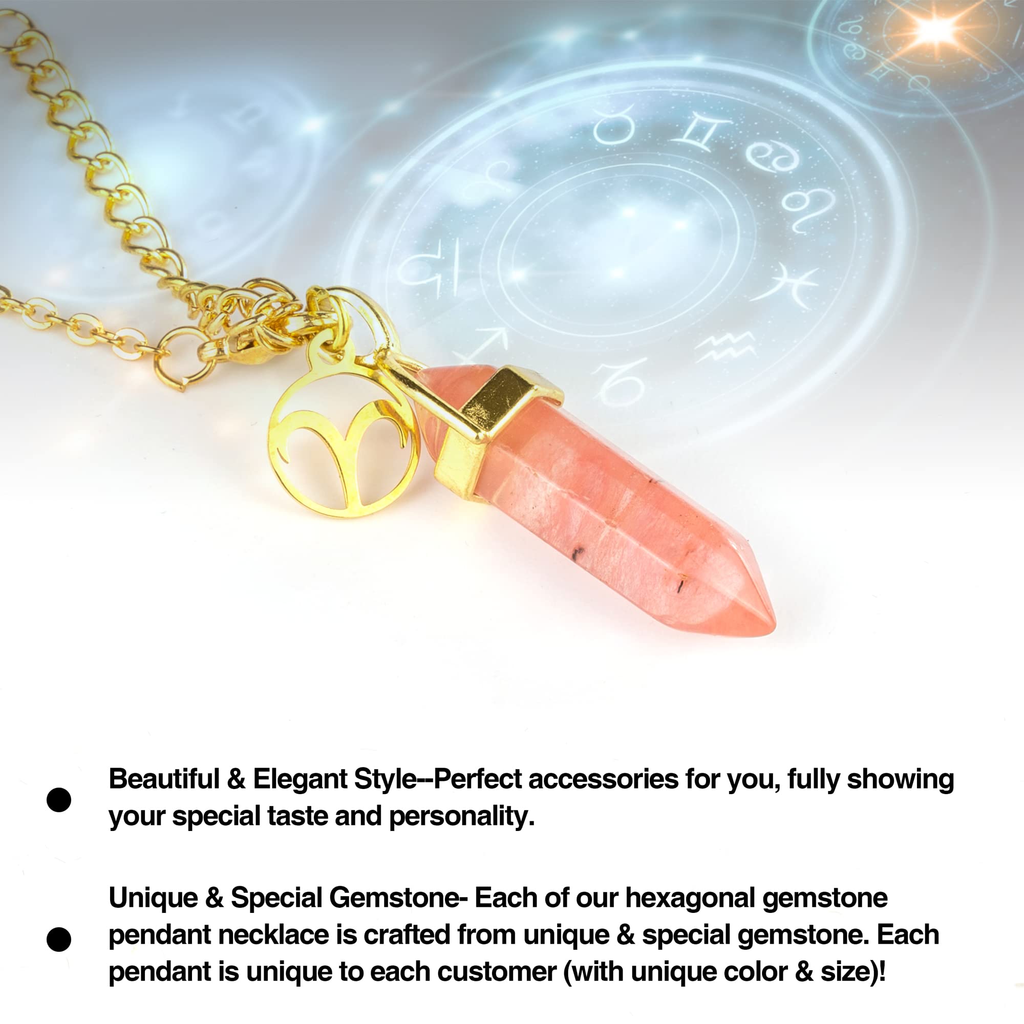 Crystals Healing Stone Gift Set with Soy Wax Zodiac Scented Candles & Horoscope Crystal Necklace - Perfect Birthday, Valentine's Day, or Thoughtful Gift for Women, Sisters, and Daughters