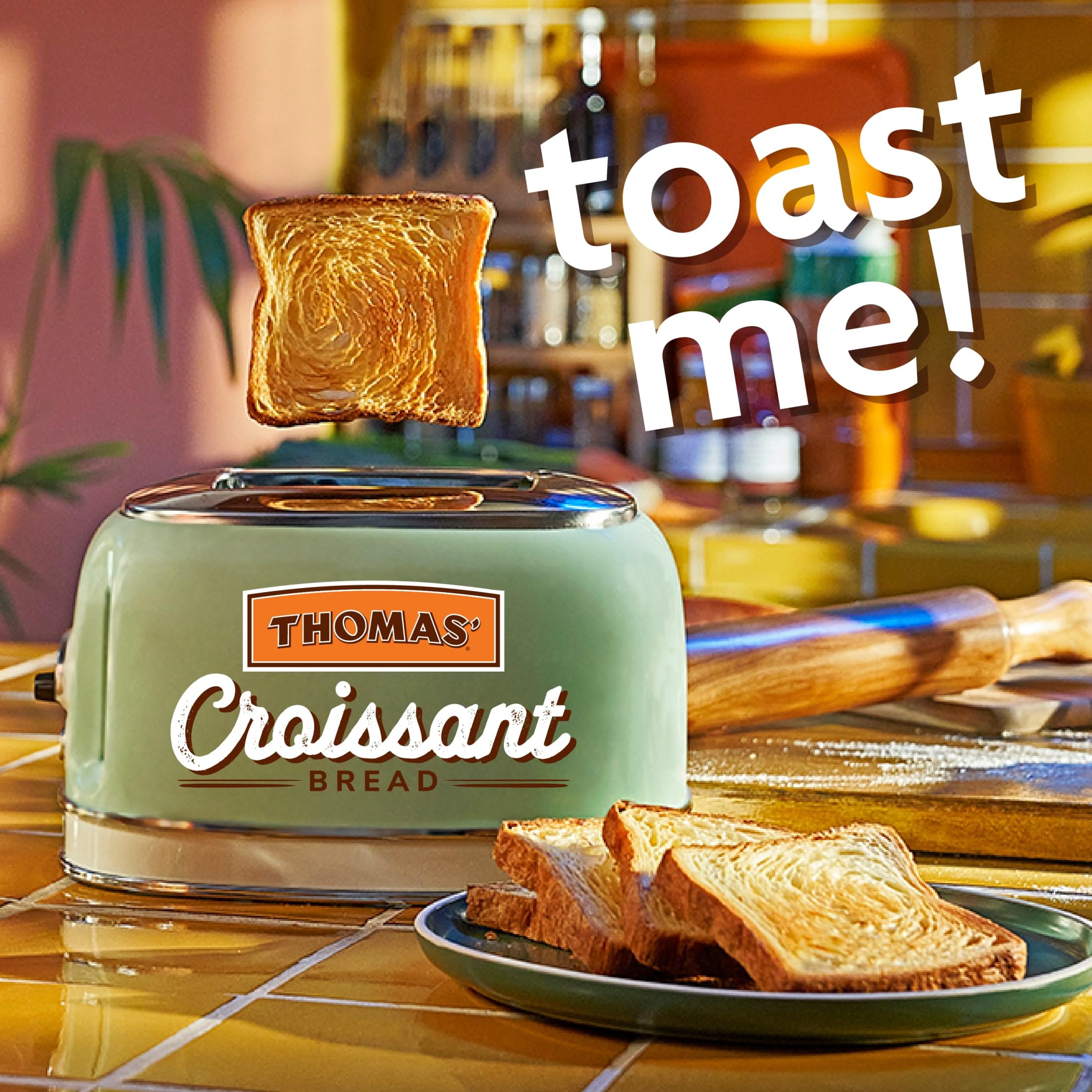 Thomas' Original Croissant Bread - 13.5 oz Pack | Buttery, Flaky Pastry for Breakfast, Brunch & Snacking | Perfect for Sandwiches & French Toast