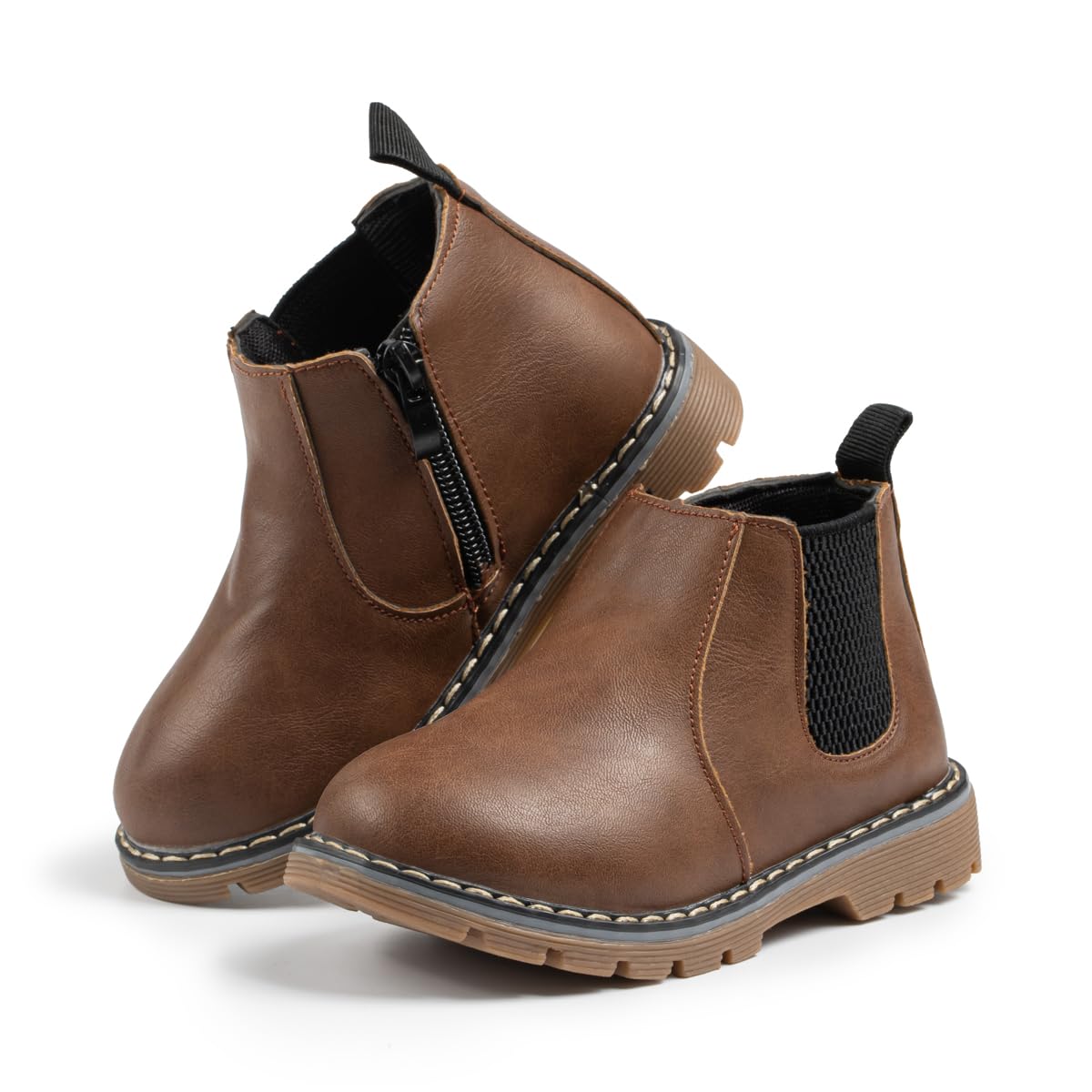 **Miamooi Toddler Girls & Boys Combat Ankle Boots - Waterproof Leather Chelsea Booties for Kids - Comfortable Outdoor Fall Shoes for Toddlers & Little Kids - Perfect for Playground, School & Winter Adventures**