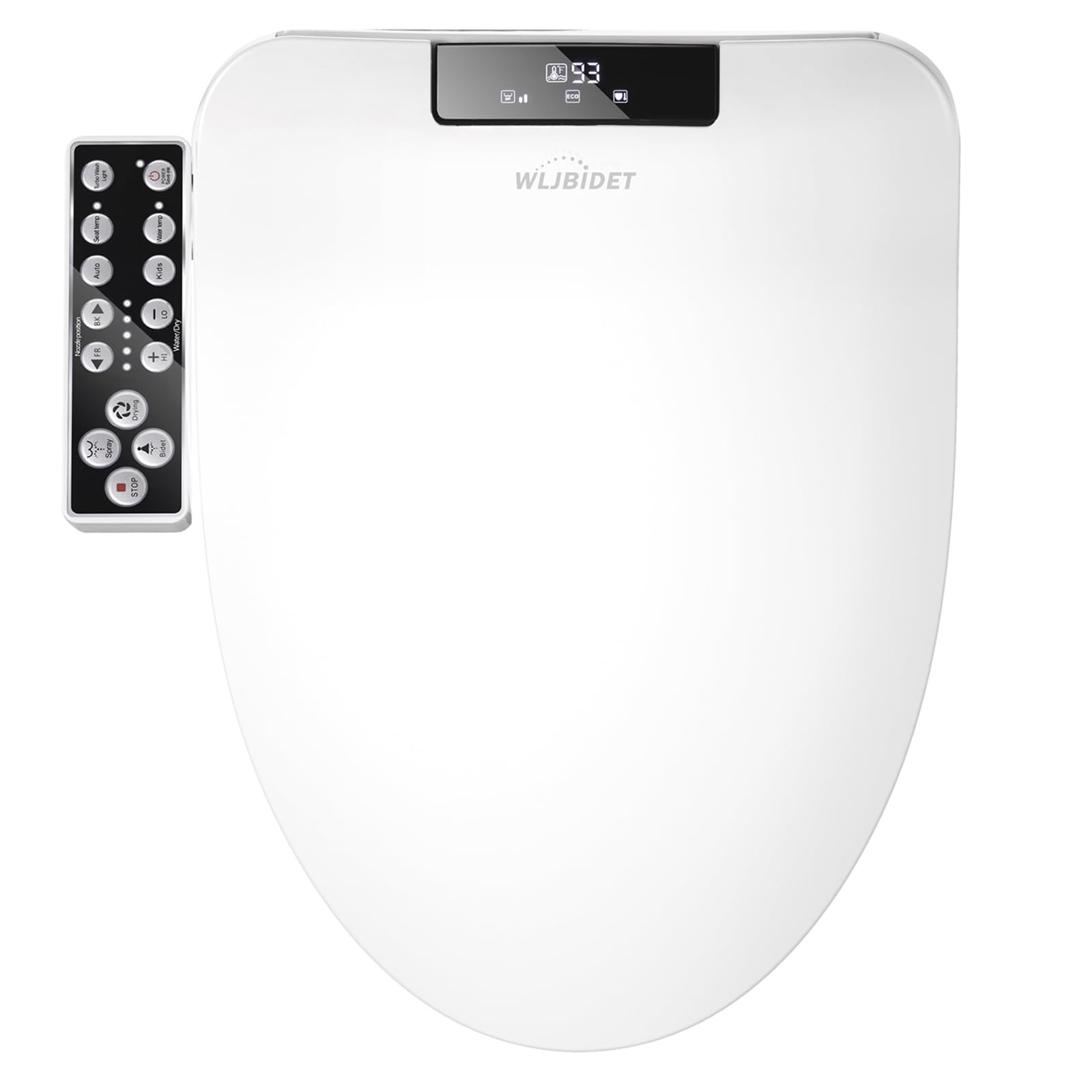 Premium Round Bidet Toilet Seat - Electronic Heated Smart Toilet Seat with Unlimited Warm Water & Air Dryer | Adjustable Temperature Control | Self-Cleaning Stainless Steel Nozzle | Side Panel Operation | Perfect for Modern Bathrooms & Elderly Comfort