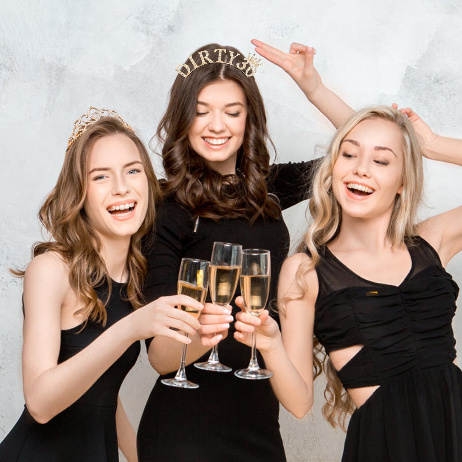 Dirty 30 Birthday Headband Tiara Queen Crown - 30th Birthday Decorations for Women - Perfect for 30th Birthday Parties, Bachelorette Celebrations & Milestone Gifts