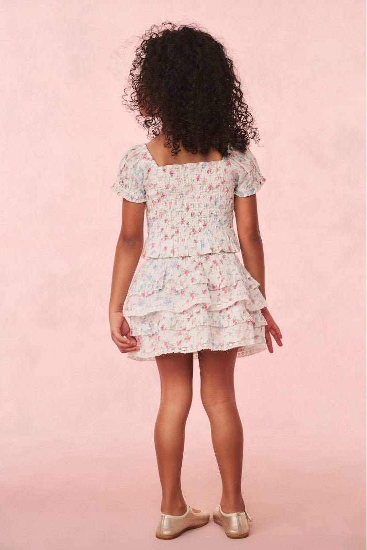 Girls Billie Cotton Floral Print Skirt - Summer Casual Dress for Kids, Playdates & Outdoor Activities