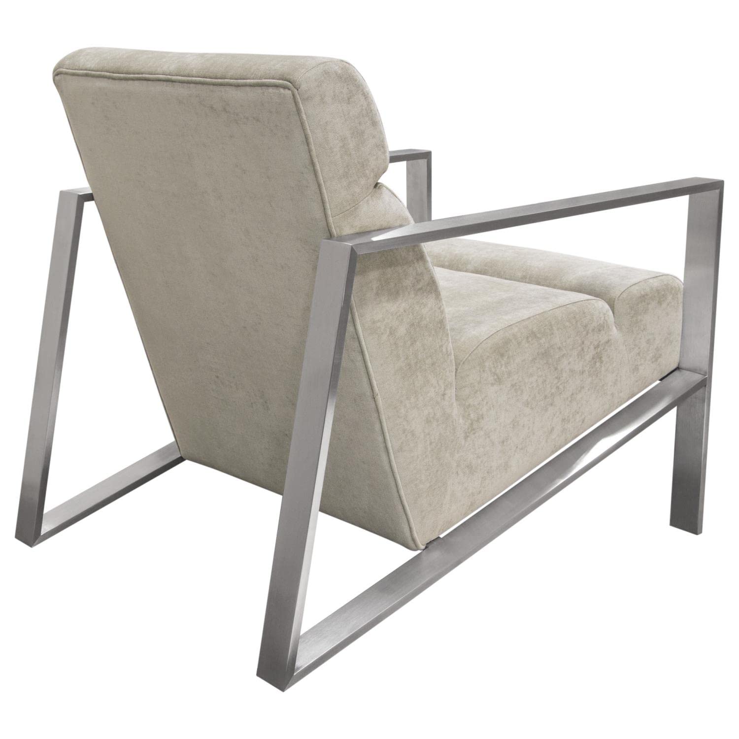 Luxury Diamond Sofa La Brea Accent Chair - Champagne Finish for Living Room, Bedroom & Office Decor | Modern Mid-Century Style Armchair with Tufted Back