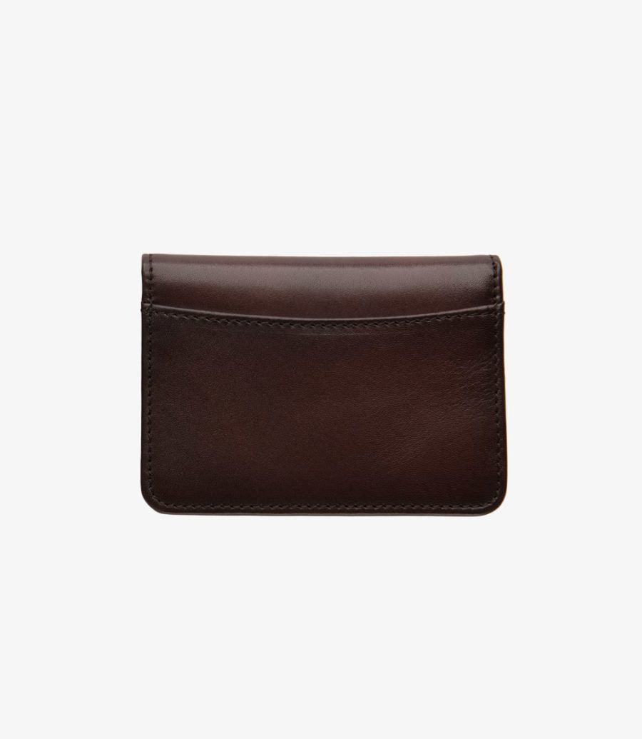 Loake Fenchurch Genuine Leather Card Holder - Dark Brown RFID Blocking Slim Wallet for Men & Women | Perfect for Travel, Business & Everyday Use