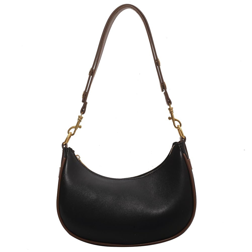 Stylish Hengloo Women's PU Leather Shoulder Bag - Retro Underarm Purse for Casual Outings & Daily Use | Durable Solid Crossbody Bag for Girls & Women