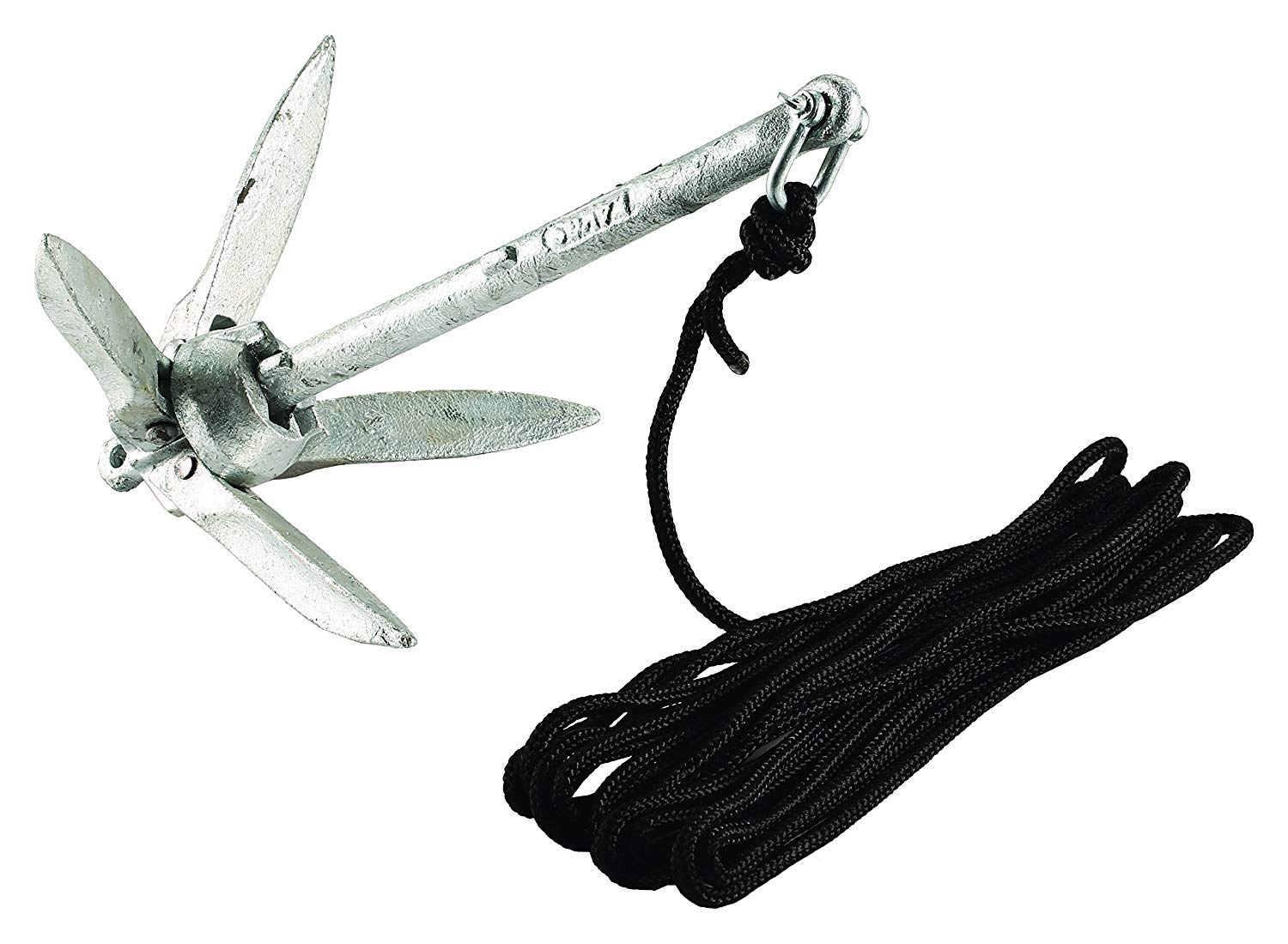 Attwood Marine Boat Anchors - Heavy Duty Galvanized Steel Boat Anchors for Fishing, Sailing & Water Sports - Secure Your Boat in Lakes, Rivers & Coastal Waters