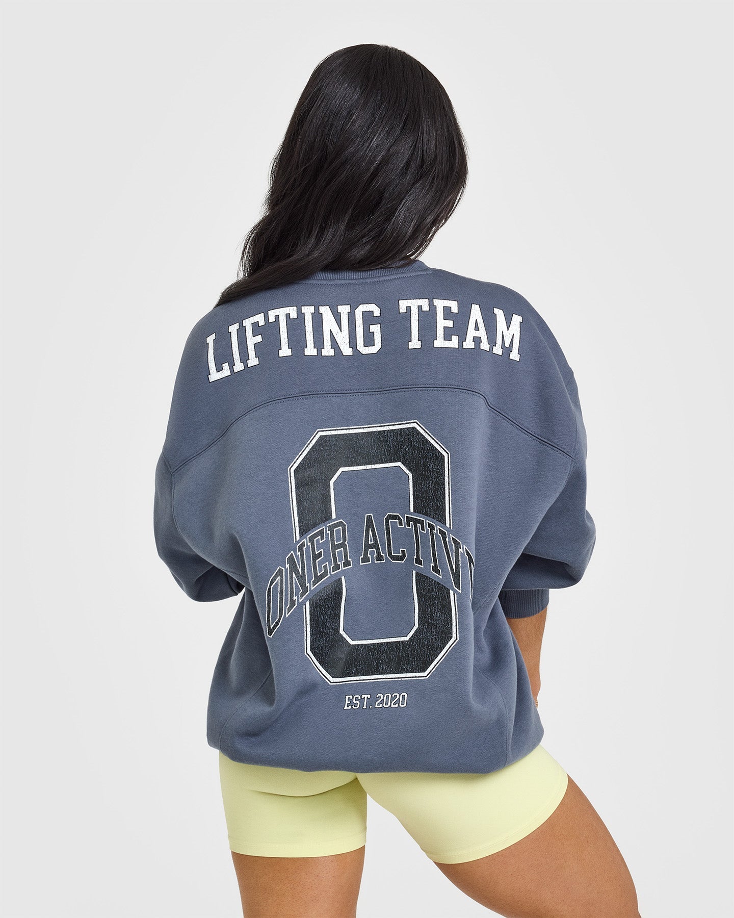 Foundations Oversized Sweatshirt with Large Printed Graphic - Granite Blue | Cozy Pullover Hoodie for Women & Men | Perfect for Casual Wear, Lounging & Street Style Fashion