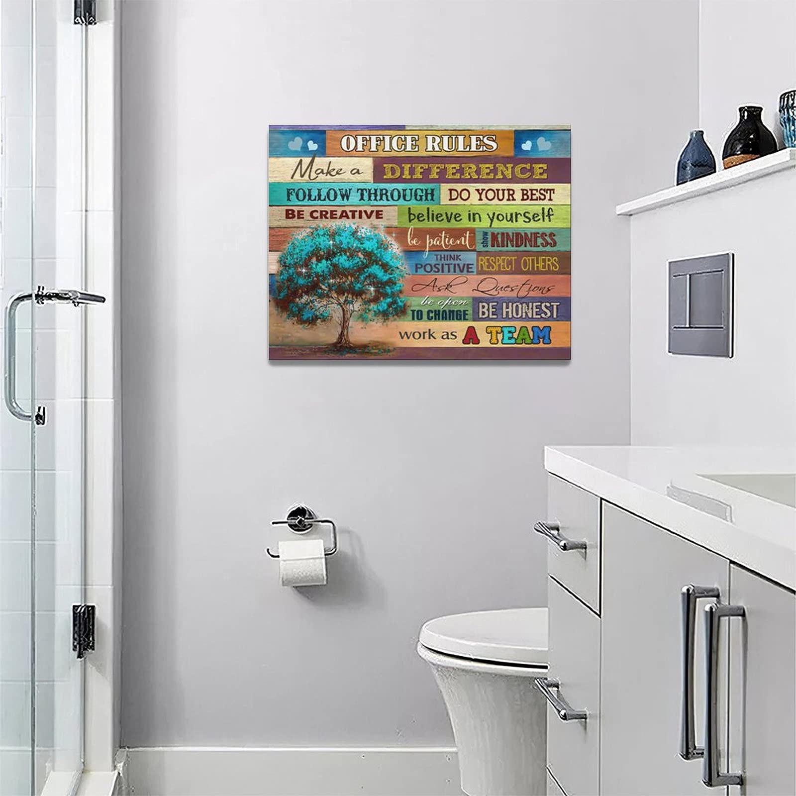 CITARI Teamwork Motivational Framed Canvas Wall Art - Inspirational Office Decor with Work As A Team Quote - Perfect for Modern Workspaces & Home Offices