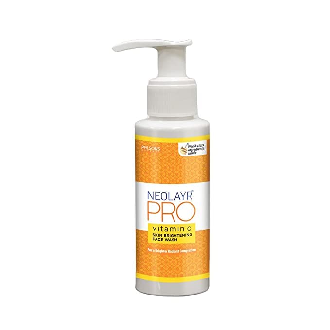 Avoka Naturals NEOLAYR PRO Vitamin C Brightening Face Wash - 100ml | Gentle Cleanser for Glowing Skin, Dark Spot Reduction & Even Tone | Perfect for Morning & Night Skincare Routine