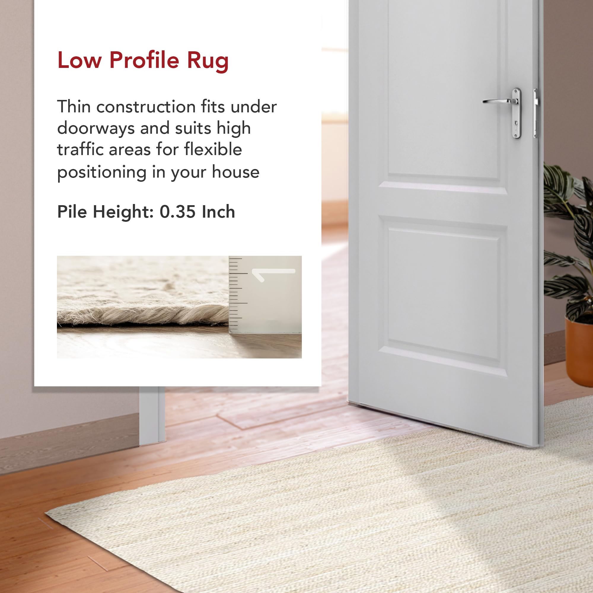 nuLOOM 8x10 Rigo Jute Hand Woven Natural Fiber Area Rug - Off White Solid Farmhouse Design for Bedroom, Living Room, Dining Room, Hallway, Office, Kitchen & Entryway | Eco-Friendly Home Decor & Cozy Floor Covering