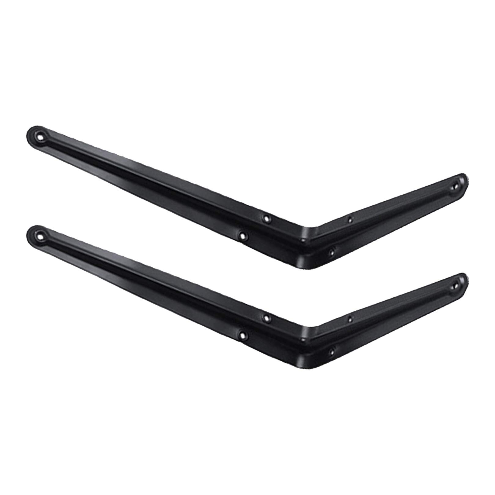 2 Pack Heavy Duty Black Metal Shelf L Brackets - 8 Inch Wall Mounted Floating Shelf Brackets for DIY Shelving, Bookcases & Home Storage - Sturdy Cantilever Brackets for Living Room, Bedroom & Office Organization