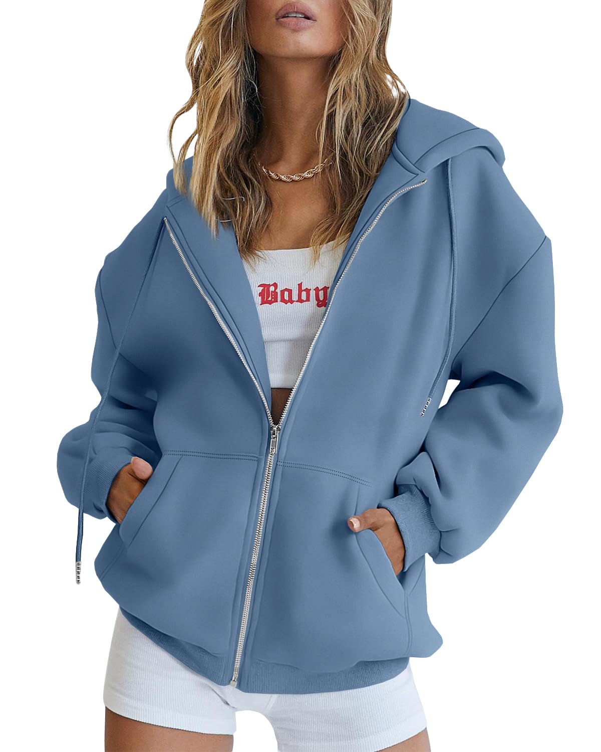 AUTOMET Women's Zip Up Hoodie - Long Sleeve Oversized Fleece Sweatshirt with Pockets | Y2K Fashion Jacket for Fall 2024 | Casual Outfit, Streetwear, Loungewear & Cold Weather Comfort