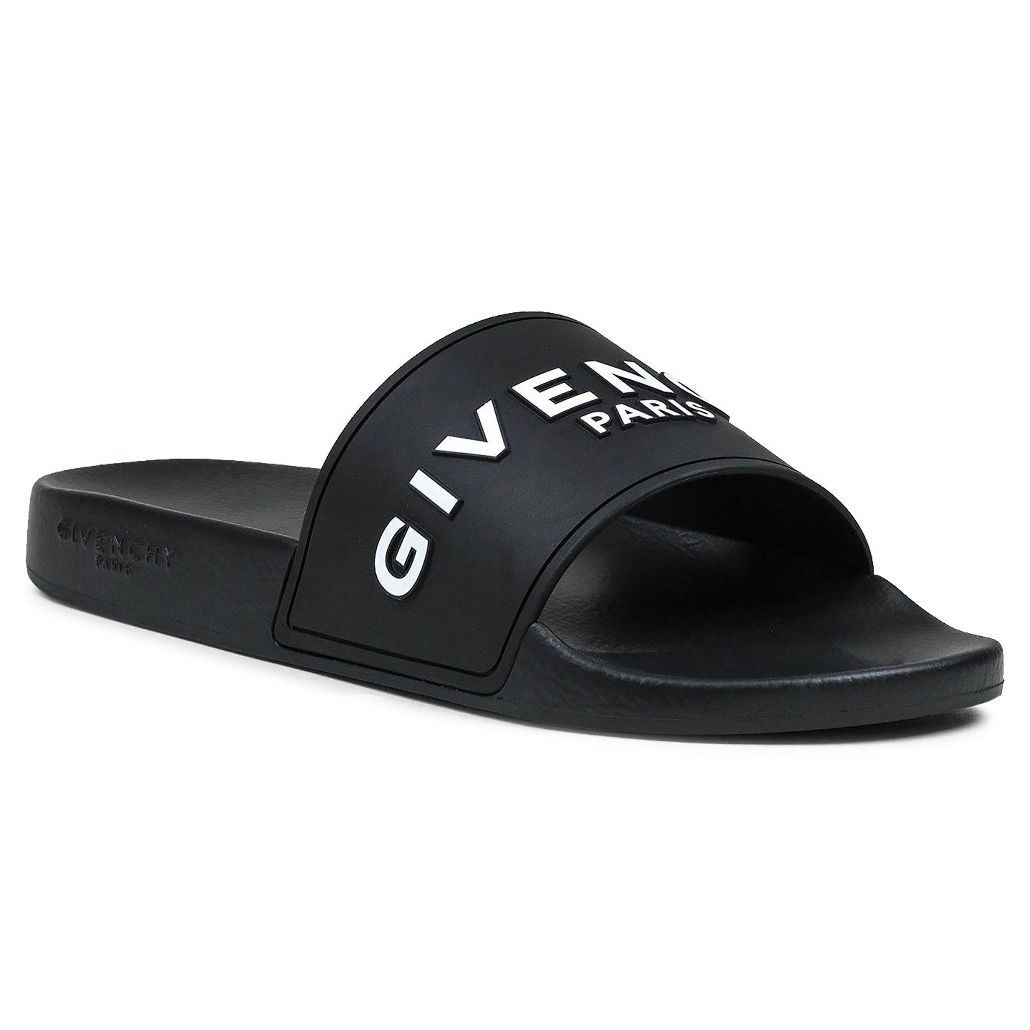 Givenchy Paris 3D Black Pool Slides for Men & Women - Luxury Comfortable Summer Sandals for Beach, Poolside & Vacation Wear